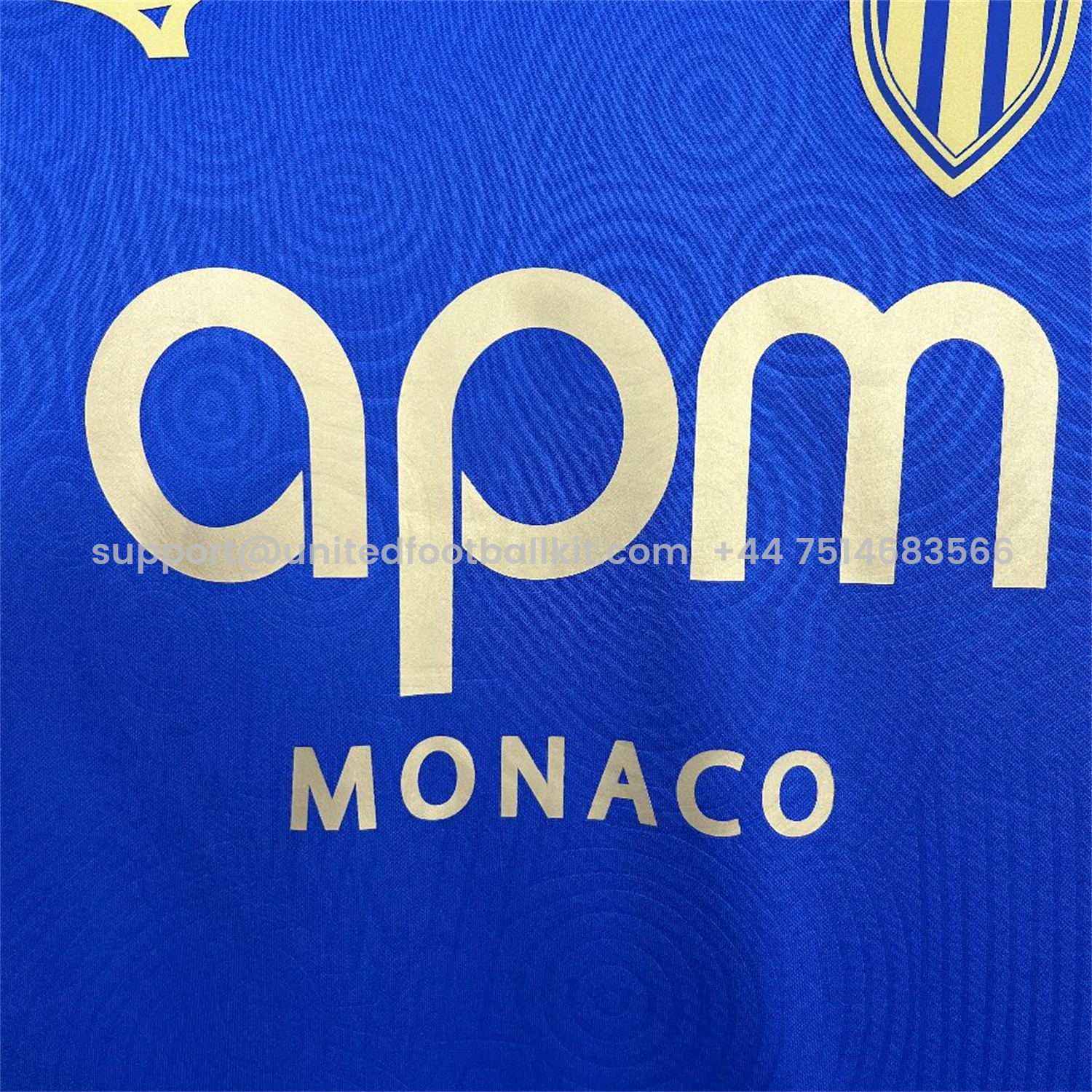 Unitedfootballkit.com | AS Monaco 25-26 Away Blue Jersey - Fans Version -Customize Name, Number and Patch | Worldwide Shipping