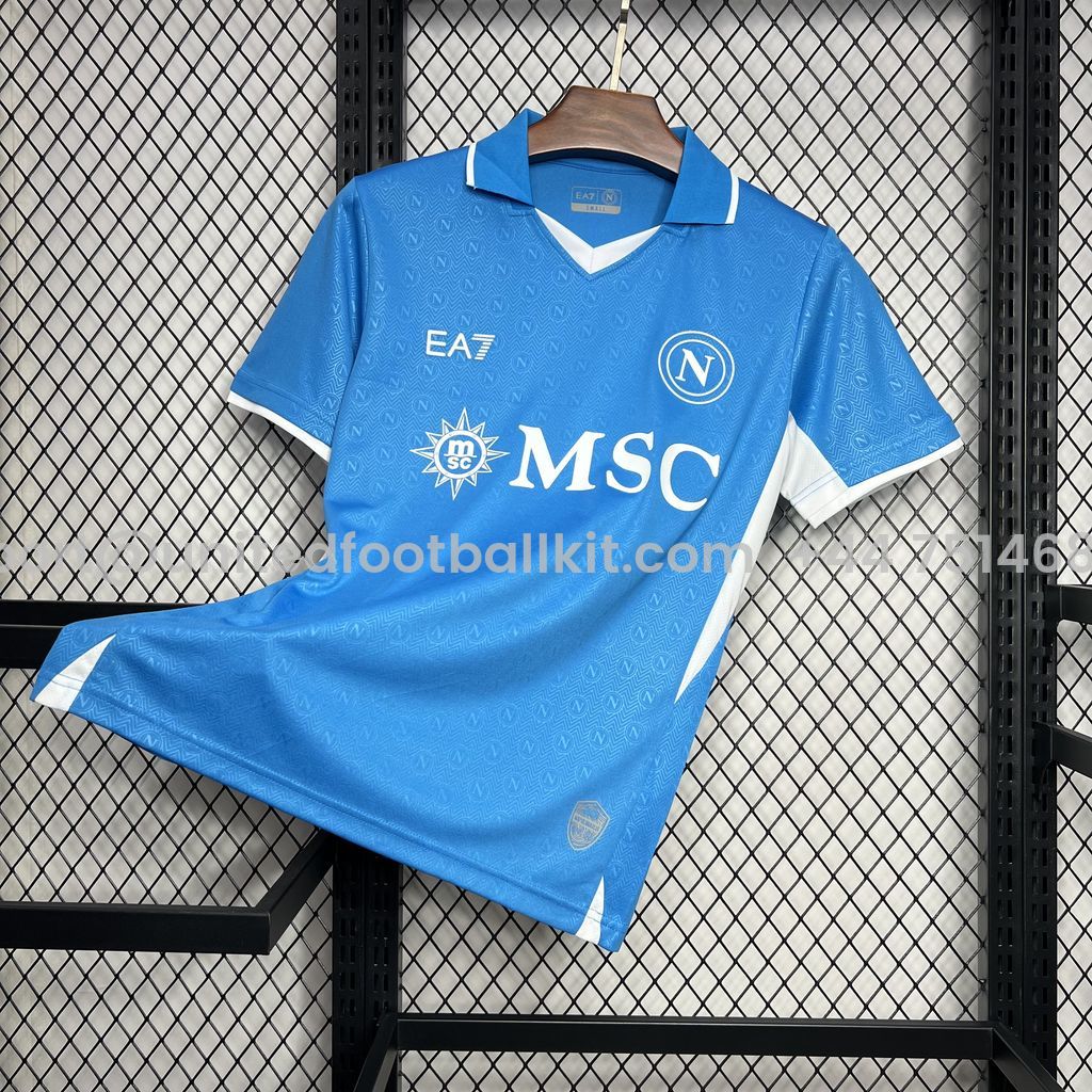 Unitedfootballkit.com | SSC Napoli 24-25 Home Stadium Jersey - Fans Version -Customize Name, Number and Patch | Worldwide Shipping