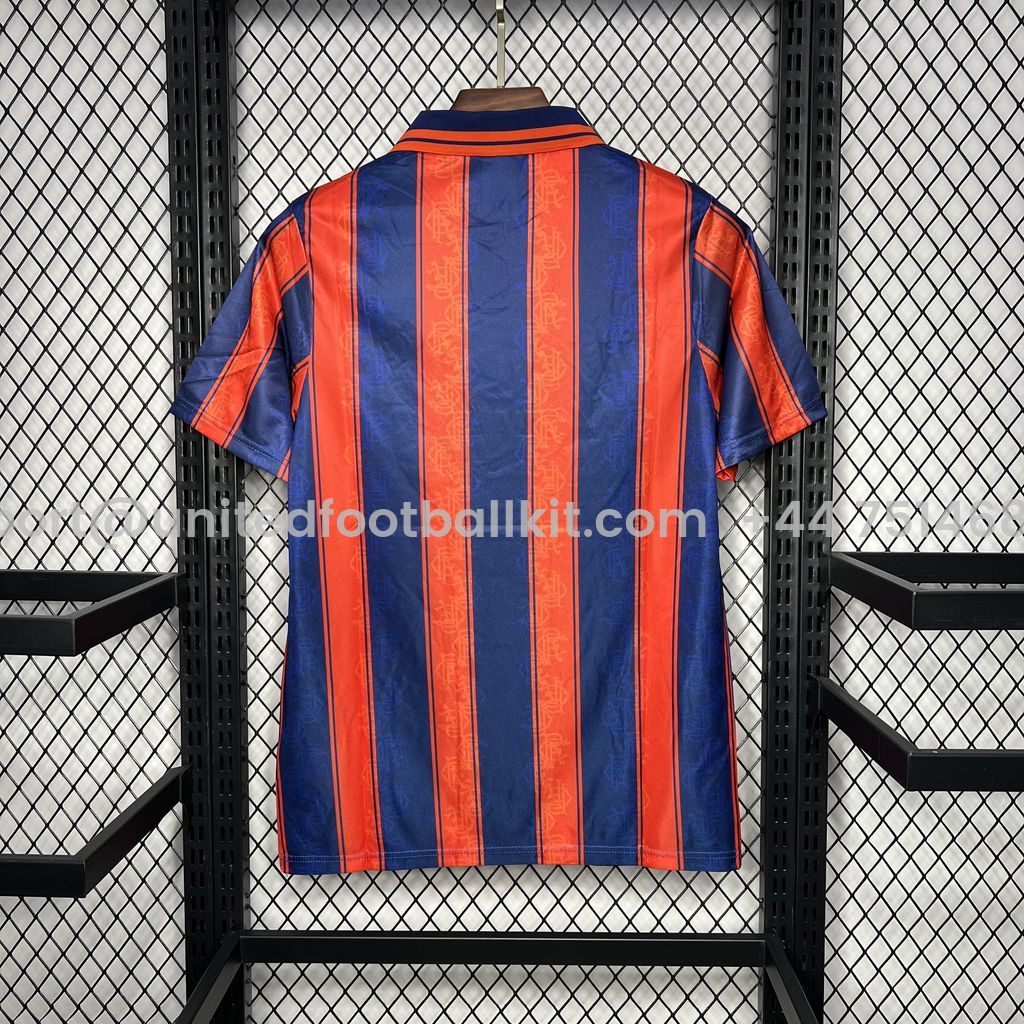 Unitedfootballkit.com | Retro Glasgow Rangers 1993-94 Away Stadium Jersey -Customize Name, Number and Patch | Worldwide Shipping