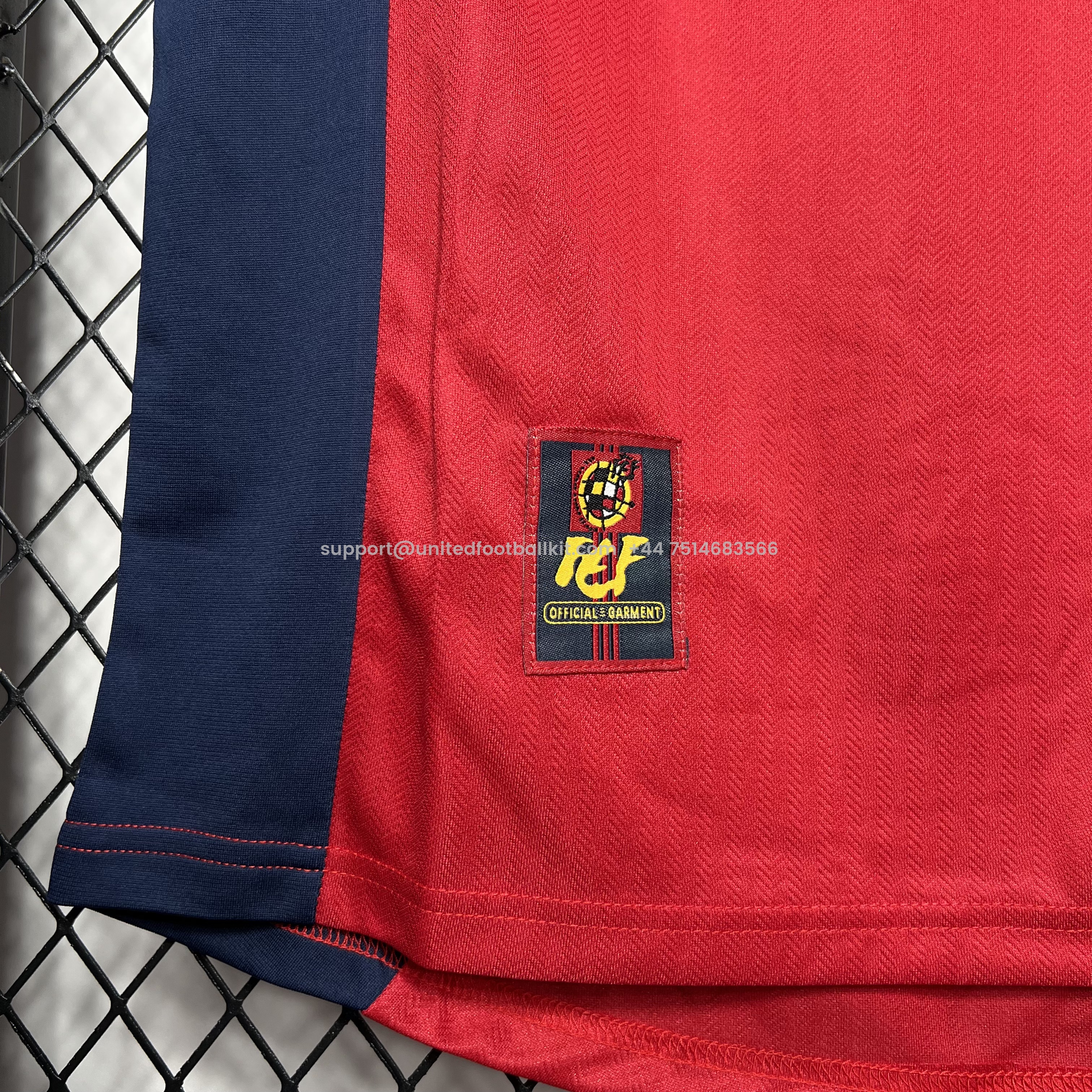 Unitedfootballkit.com | Retro Spain 1998 Home Stadium Jersey -Customize Name, Number and Patch | Worldwide Shipping