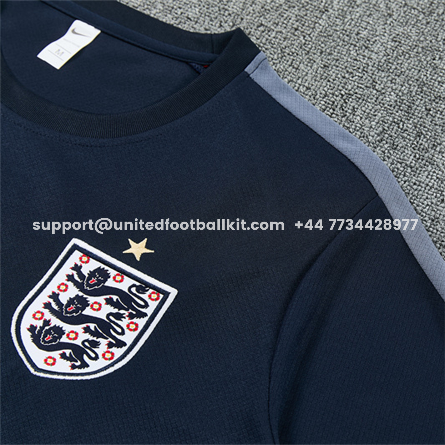 Unitedfootballkit.com | England 2026 Short-Sleeve Training Set - Dark Blue Top & Dark Blue Pants -Customize Name, Number and Patch | Worldwide Shipping