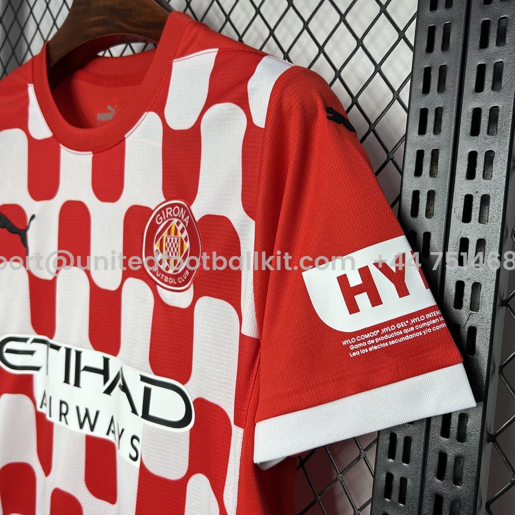 Unitedfootballkit.com | Girona 24-25 Home Stadium Jersey - Fans Version -Customize Name, Number and Patch | Worldwide Shipping