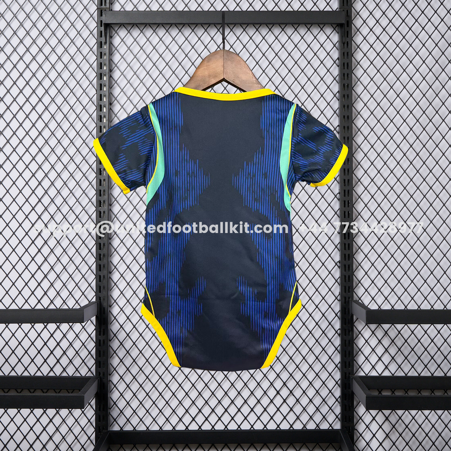Unitedfootballkit.com | Brazil 2026 Away Baby Crawling Suit -Customize Name, Number and Patch | Worldwide Shipping
