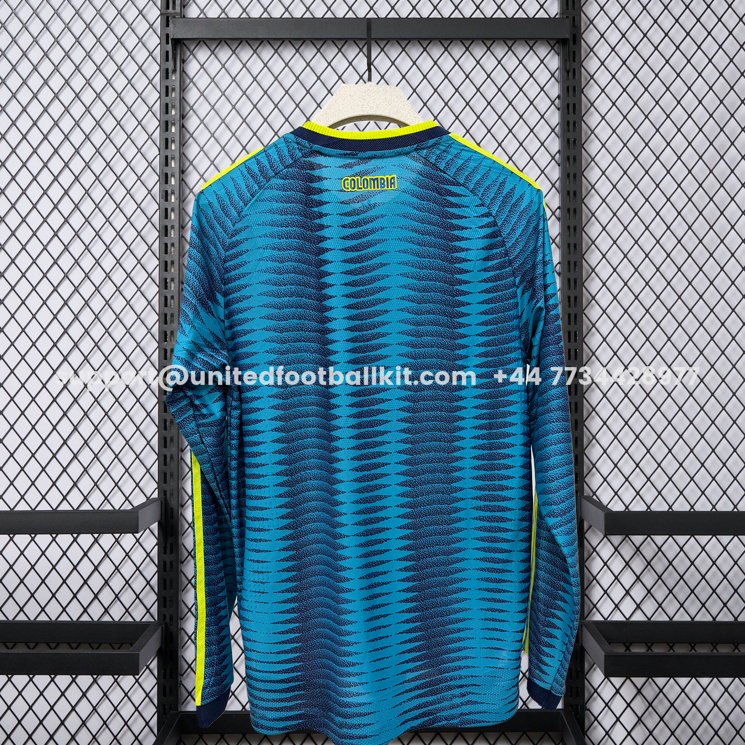 Unitedfootballkit.com | Colombia 2026 Away Blue Long Sleeves Jersey - Fans Version -Customize Name, Number and Patch | Worldwide Shipping