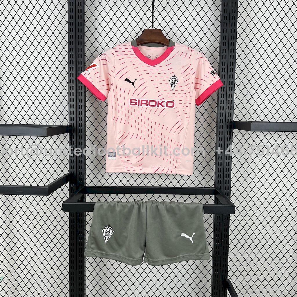 Unitedfootballkit.com | Sporting de Gijon 24-25 Third Kids Kit -Customize Name, Number and Patch | Worldwide Shipping