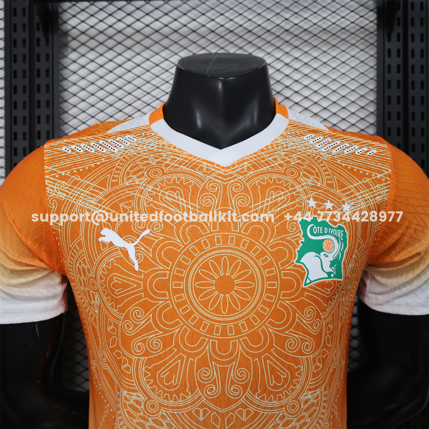 Unitedfootballkit.com | Ivory Coast 2026 Orange And White Special Jersey - Player Version -Customize Name, Number and Patch | Worldwide Shipping
