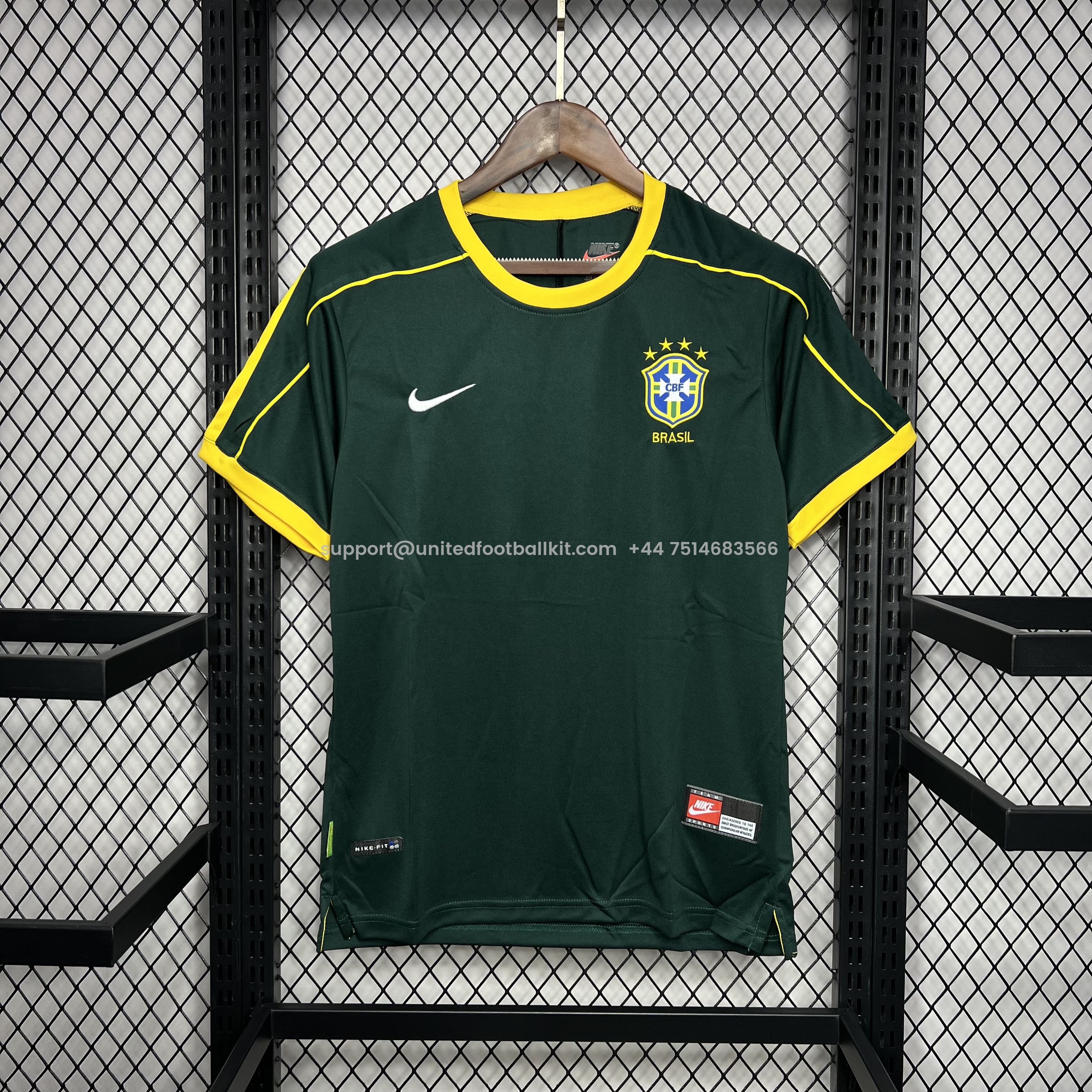 Unitedfootballkit.com | Retro Brazil 1998 Goalkeeper Jersey -Customize Name, Number and Patch | Worldwide Shipping