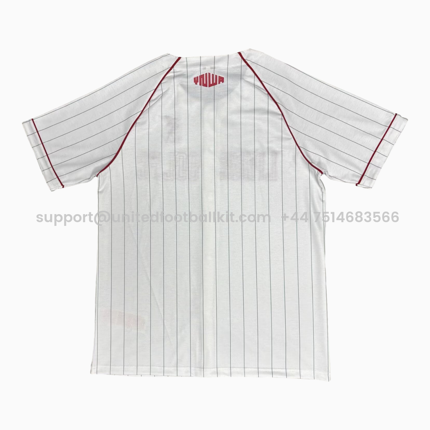 Unitedfootballkit.com | Liver.pool 25-26 White With Red Lines Baseball Jerseyll Jersey -Customize Name, Number and Patch | Worldwide Shipping