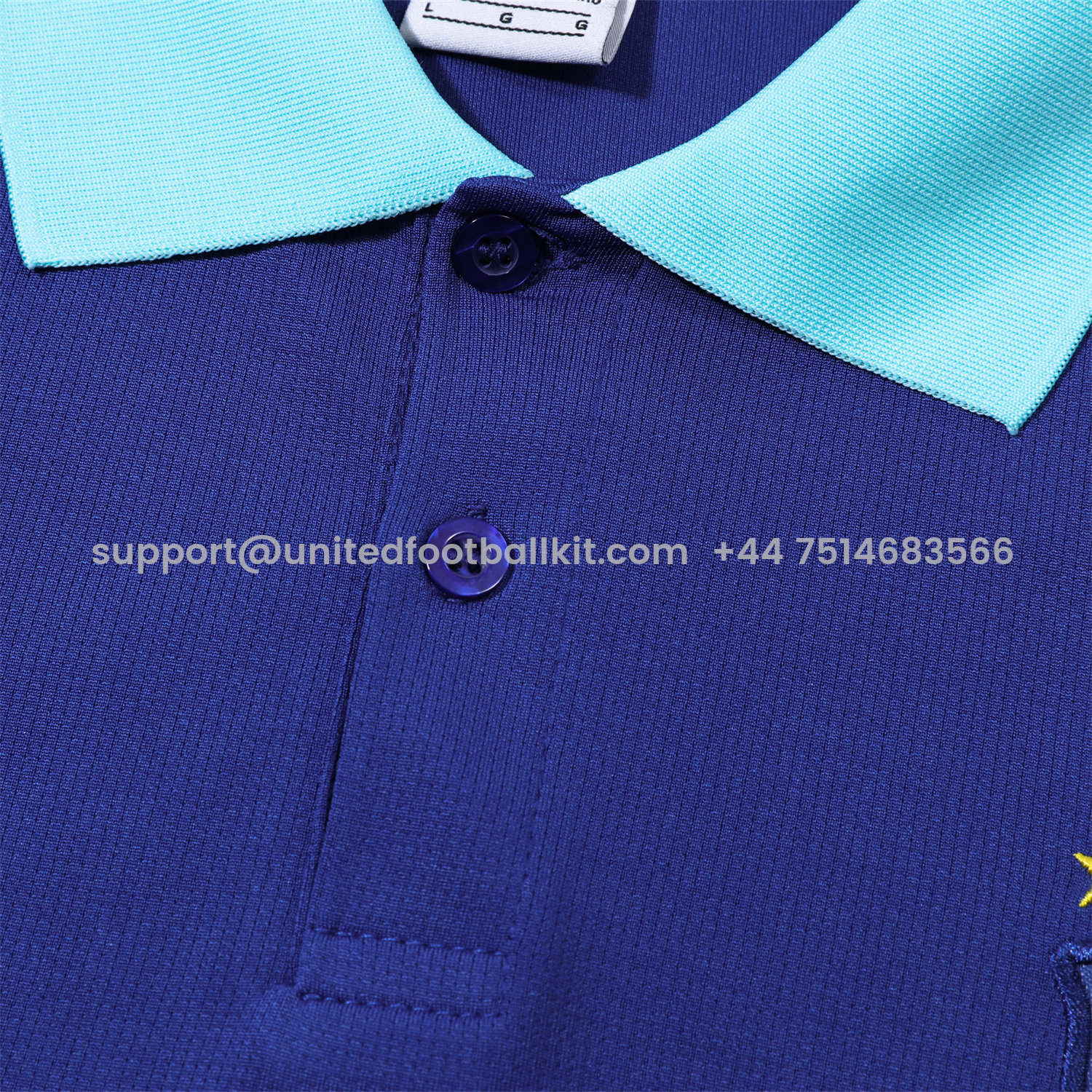 Unitedfootballkit.com | Brazil 25-26 POLO Short-Sleeve Training Set - Blue Top and Pants -Customize Name, Number and Patch | Worldwide Shipping