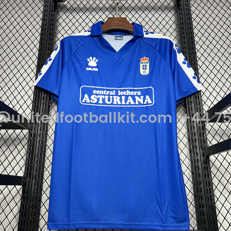 Unitedfootballkit.com | Retro Real Oviedo Vetusta 1990-91 Home Stadium Jersey -Customize Name, Number and Patch | Worldwide Shipping