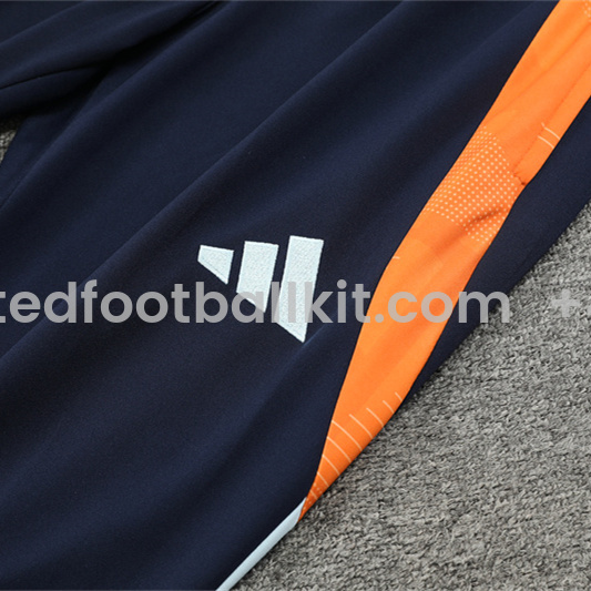 Unitedfootballkit.com | Real Madrid 24-25 Long Sleeve Training Set - Deep Blue -Customize Name, Number and Patch | Worldwide Shipping