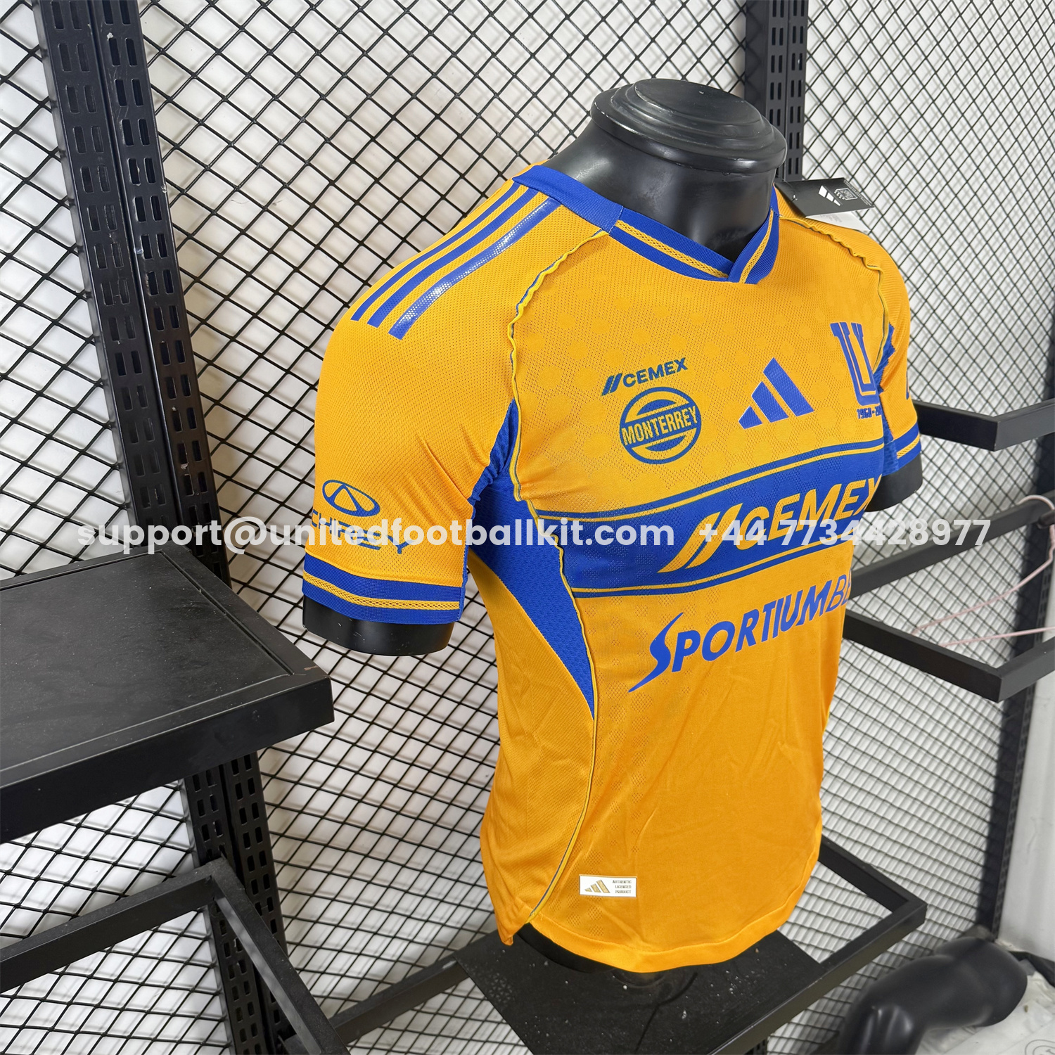 Unitedfootballkit.com | Tigres UANL 25-26 Home Jersey With All Sponsors - Player Version -Customize Name, Number and Patch | Worldwide Shipping