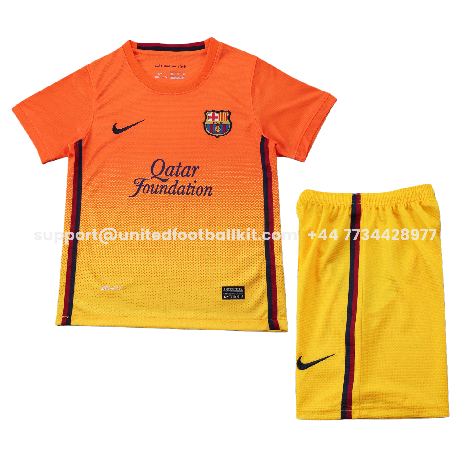 Unitedfootballkit.com | Retro Barcelona 2012-13 Away Kids Kit -Customize Name, Number and Patch | Worldwide Shipping