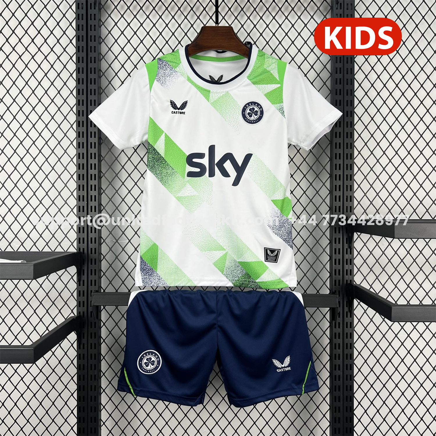 Unitedfootballkit.com | Ireland 2026 Away Kids Kit -Customize Name, Number and Patch | Worldwide Shipping