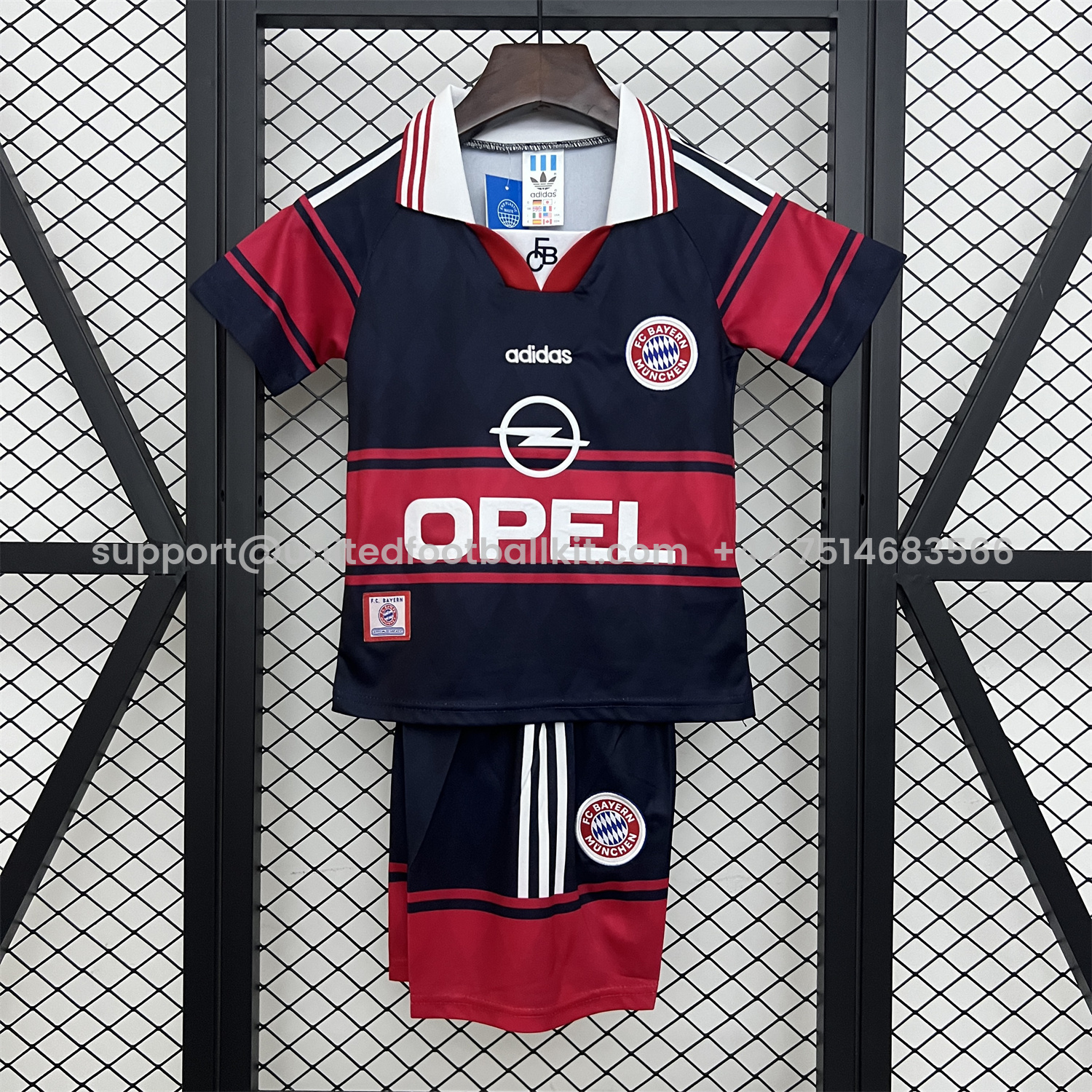 Unitedfootballkit.com | Retro Bayern Munich 1997-99 Home Kids Kit -Customize Name, Number and Patch | Worldwide Shipping