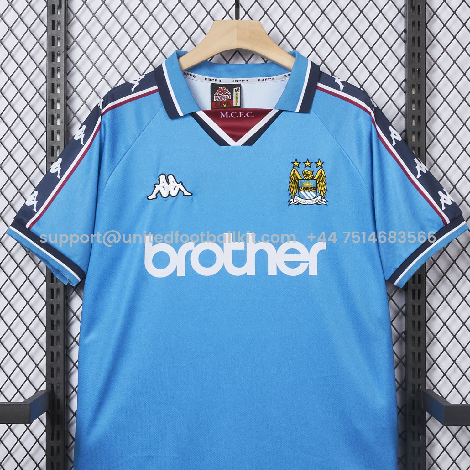 Unitedfootballkit.com | Retro Manchester City 1997-98 Home Jersey -Customize Name, Number and Patch | Worldwide Shipping
