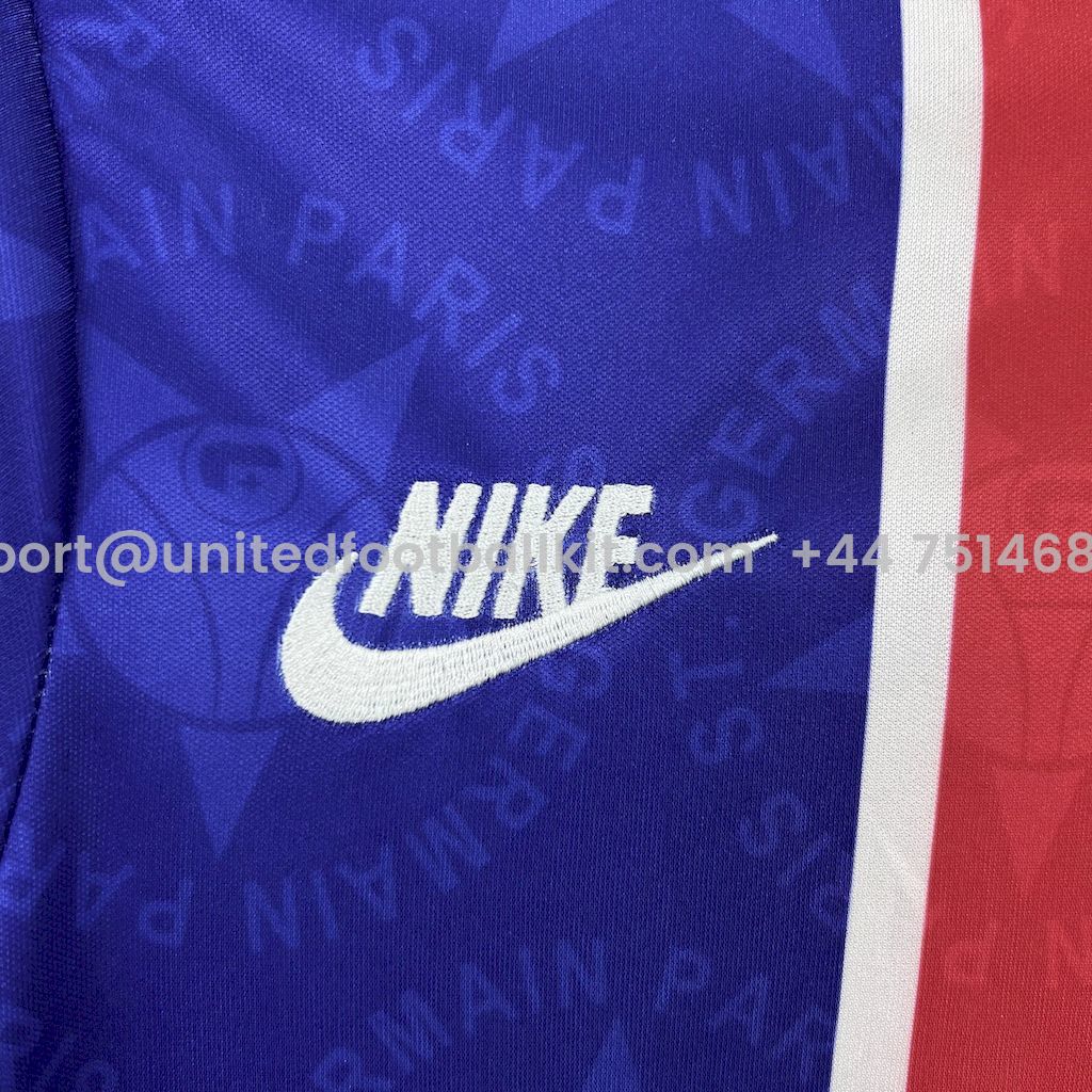 Unitedfootballkit.com | Retro Paris Saint-Germain PSG 1995-96 Home Jersey -Customize Name, Number and Patch | Worldwide Shipping
