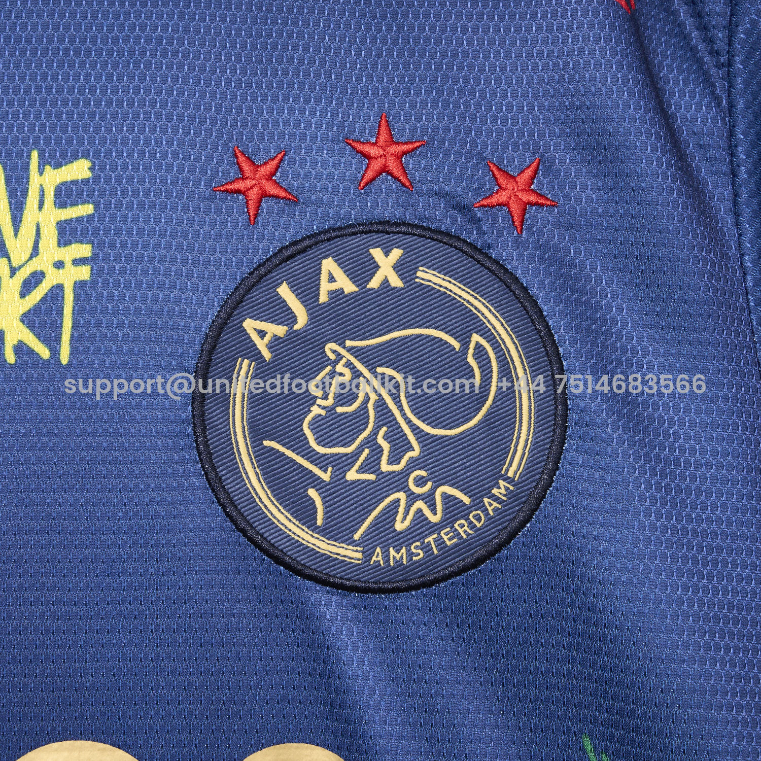 Unitedfootballkit.com | Ajax x B-O-B Marly 2025-26 40th Blue Special Edition Jersey - Fans Version -Customize Name, Number and Patch | Worldwide Shipping