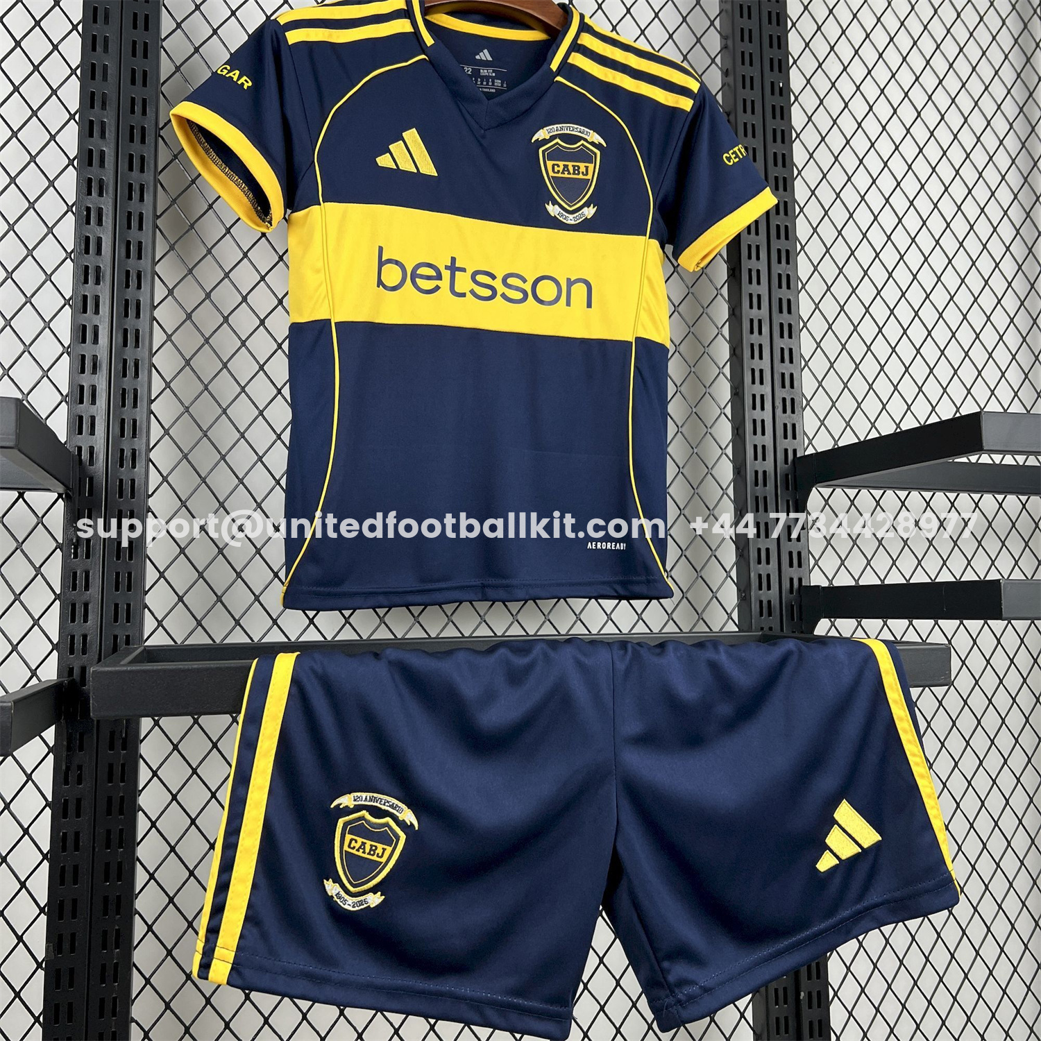 Unitedfootballkit.com | Boca Juniors 25-26 Home 120th Anniversary Kids Kit -Customize Name, Number and Patch | Worldwide Shipping