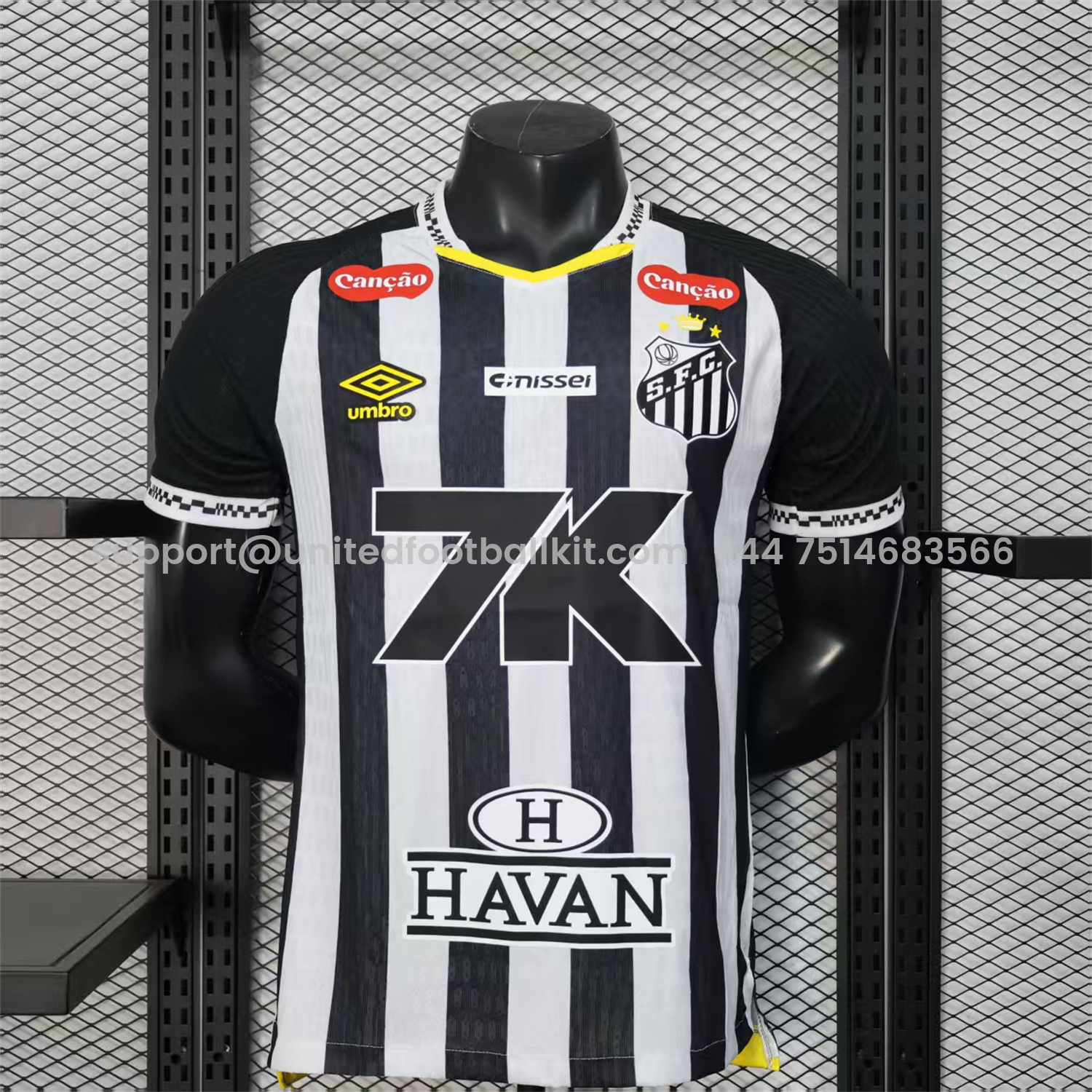Unitedfootballkit.com | Santos 25-26 Away Jersey with Sponsors - Player Version -Customize Name, Number and Patch | Worldwide Shipping