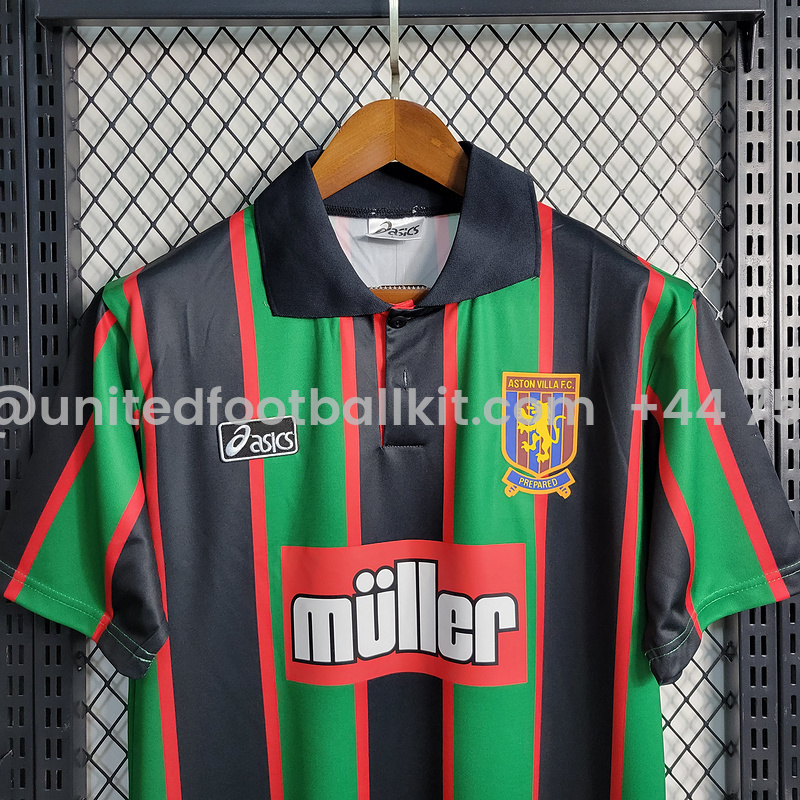 Unitedfootballkit.com | Retro Aston Villa 1993-95 Away Jersey -Customize Name, Number and Patch | Worldwide Shipping