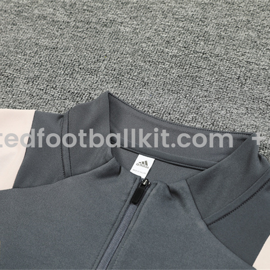 Unitedfootballkit.com | Real Madrid 24-25 Kids Long Sleeve Training Set - Deep Grey -Customize Name, Number and Patch | Worldwide Shipping