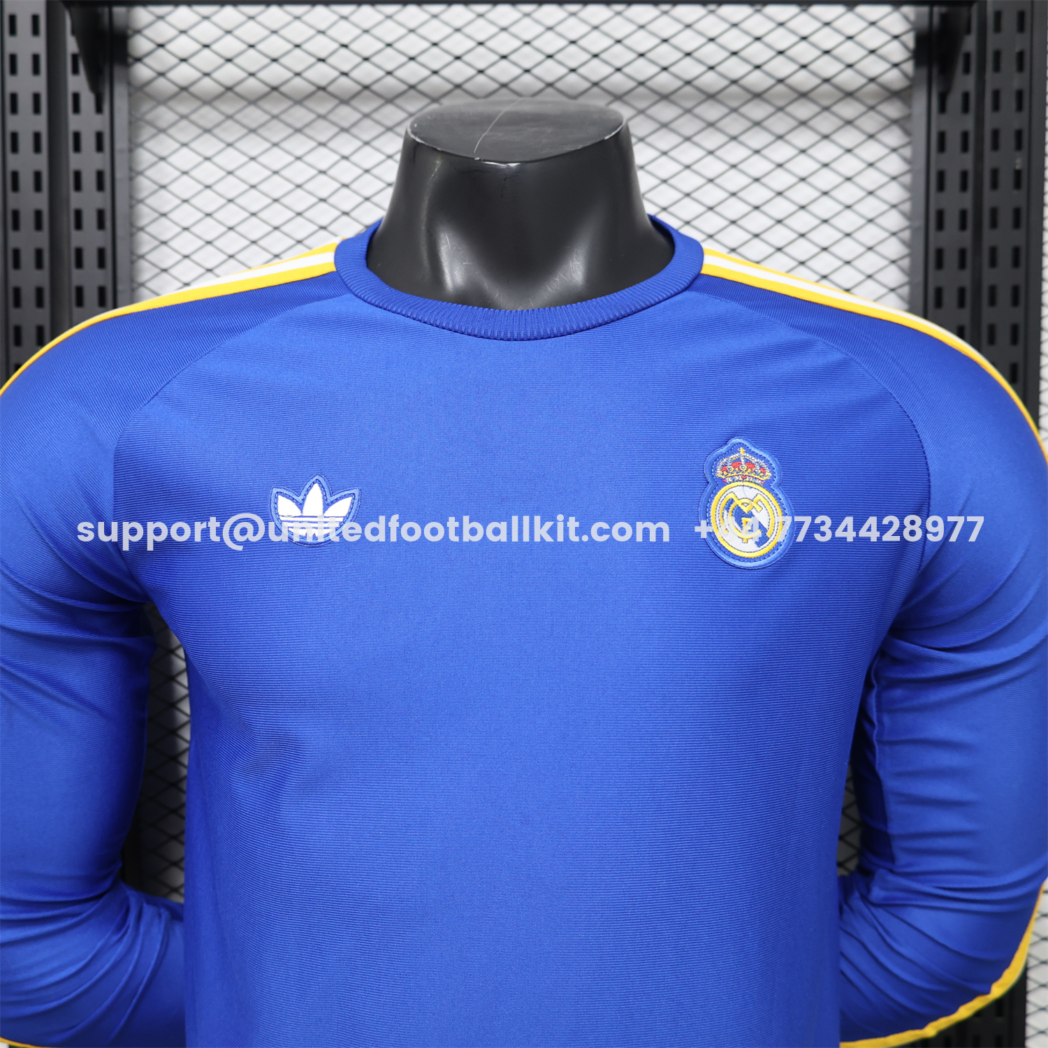 Unitedfootballkit.com | Real Madrid 26-27 Blue Casual Long Sleeves Jersey - Player Version -Customize Name, Number and Patch | Worldwide Shipping