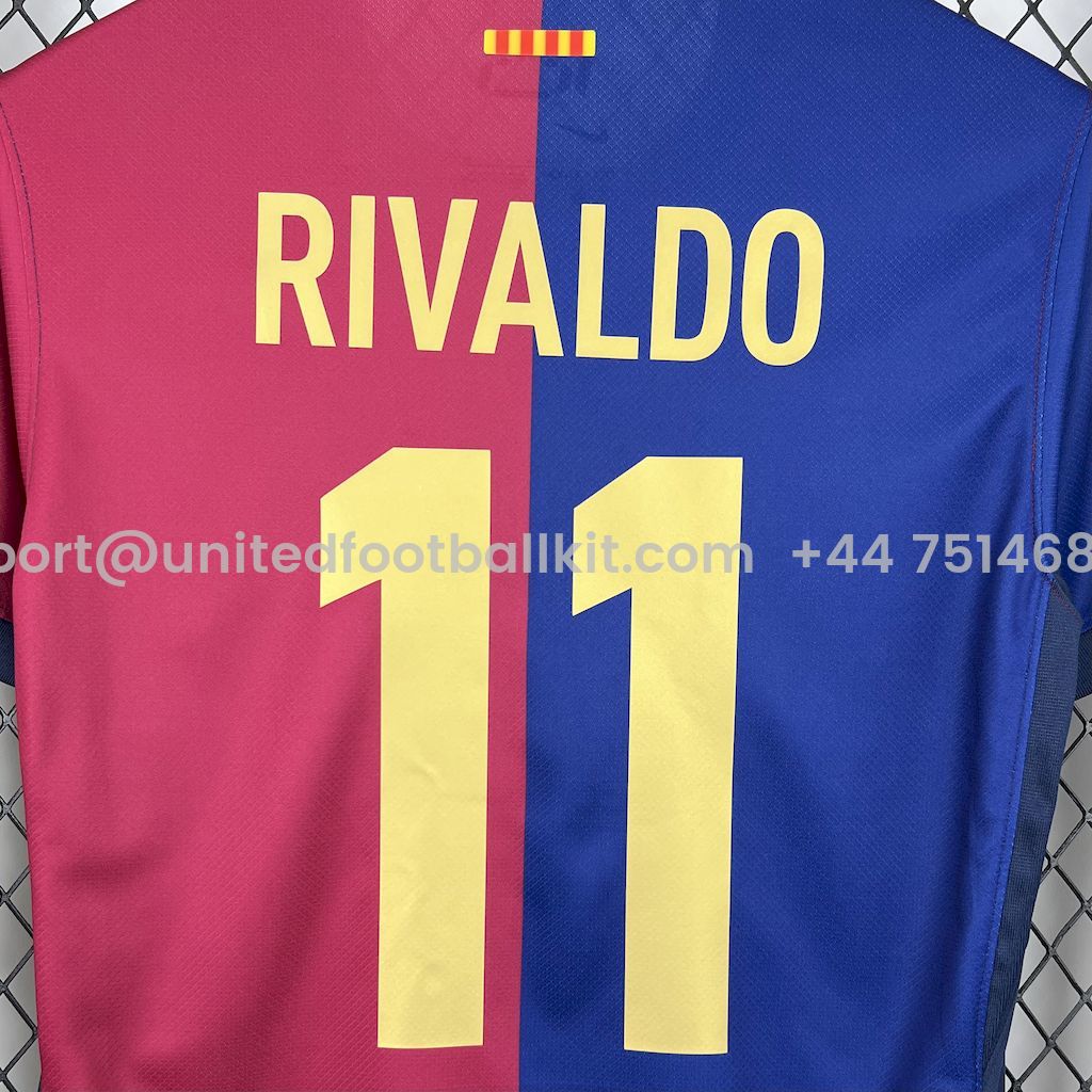 Unitedfootballkit.com | Barcelona 24-25 Home Unsponsored 125th Anniversary Jersey - Fans Version -Customize Name, Number and Patch | Worldwide Shipping