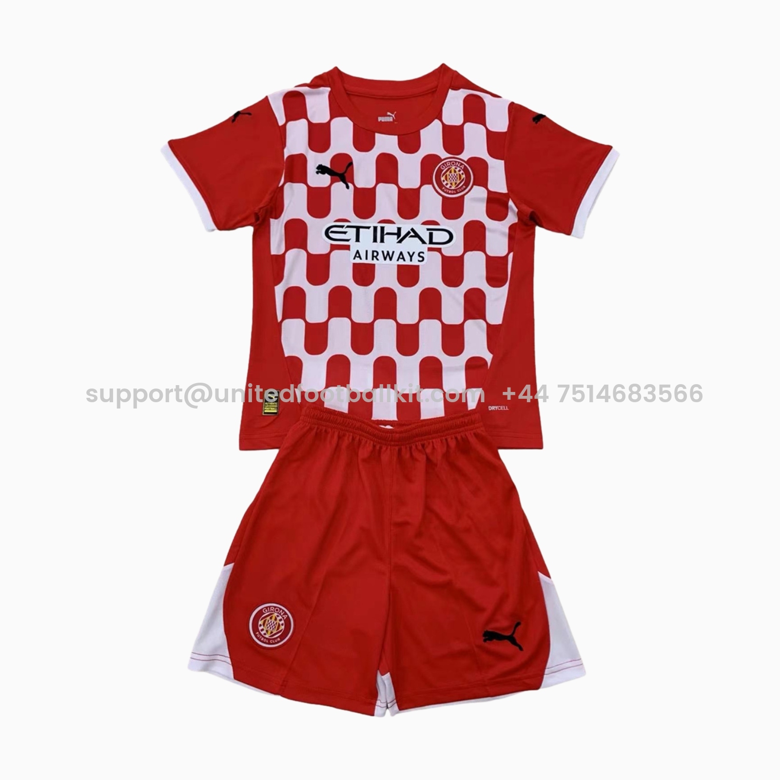 Unitedfootballkit.com | Girona 24-25 Home Men's Adult Jersey Set - Fans Version -Customize Name, Number and Patch | Worldwide Shipping