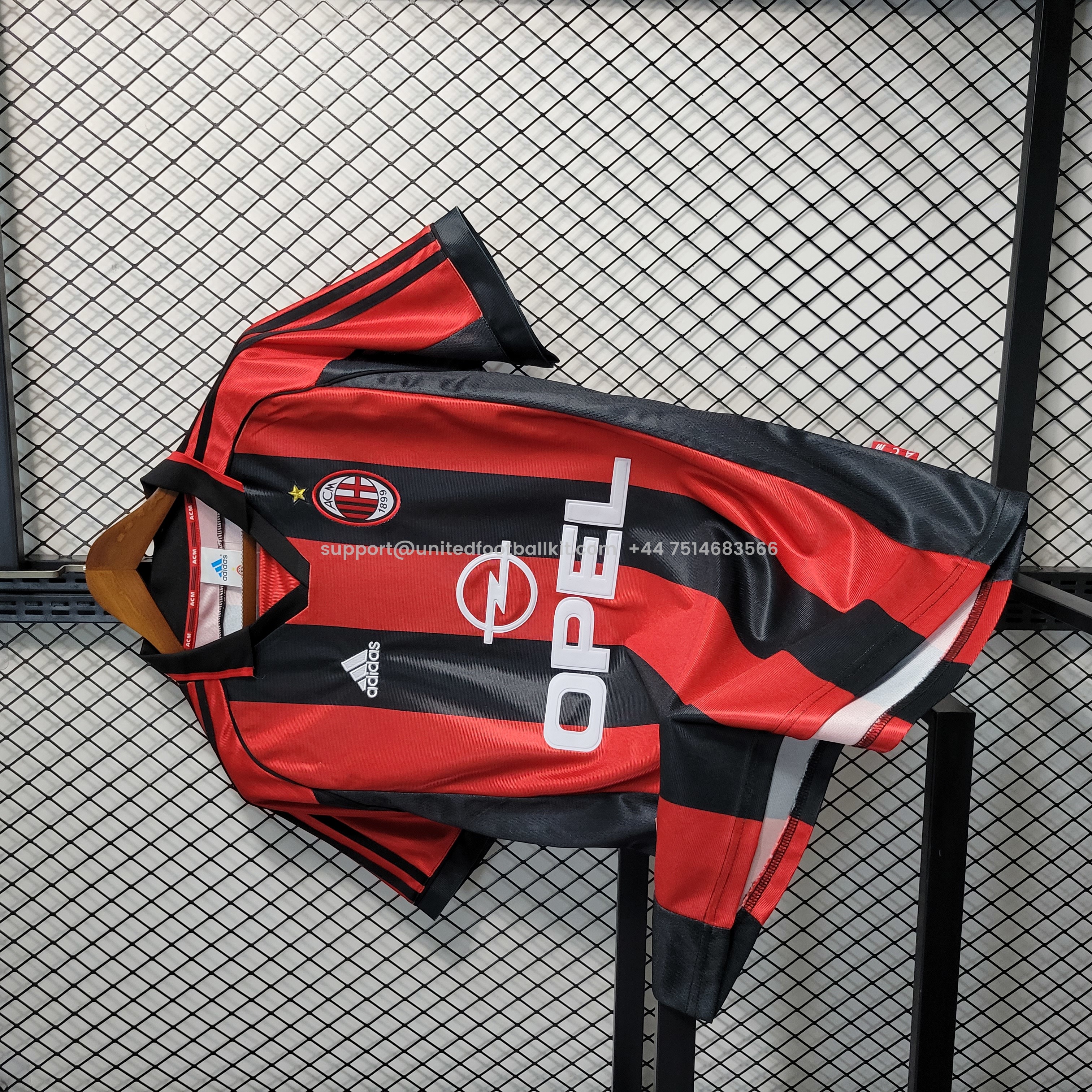 Unitedfootballkit.com | Retro AC Milan 98-99 Home Stadium Jersey -Customize Name, Number and Patch | Worldwide Shipping
