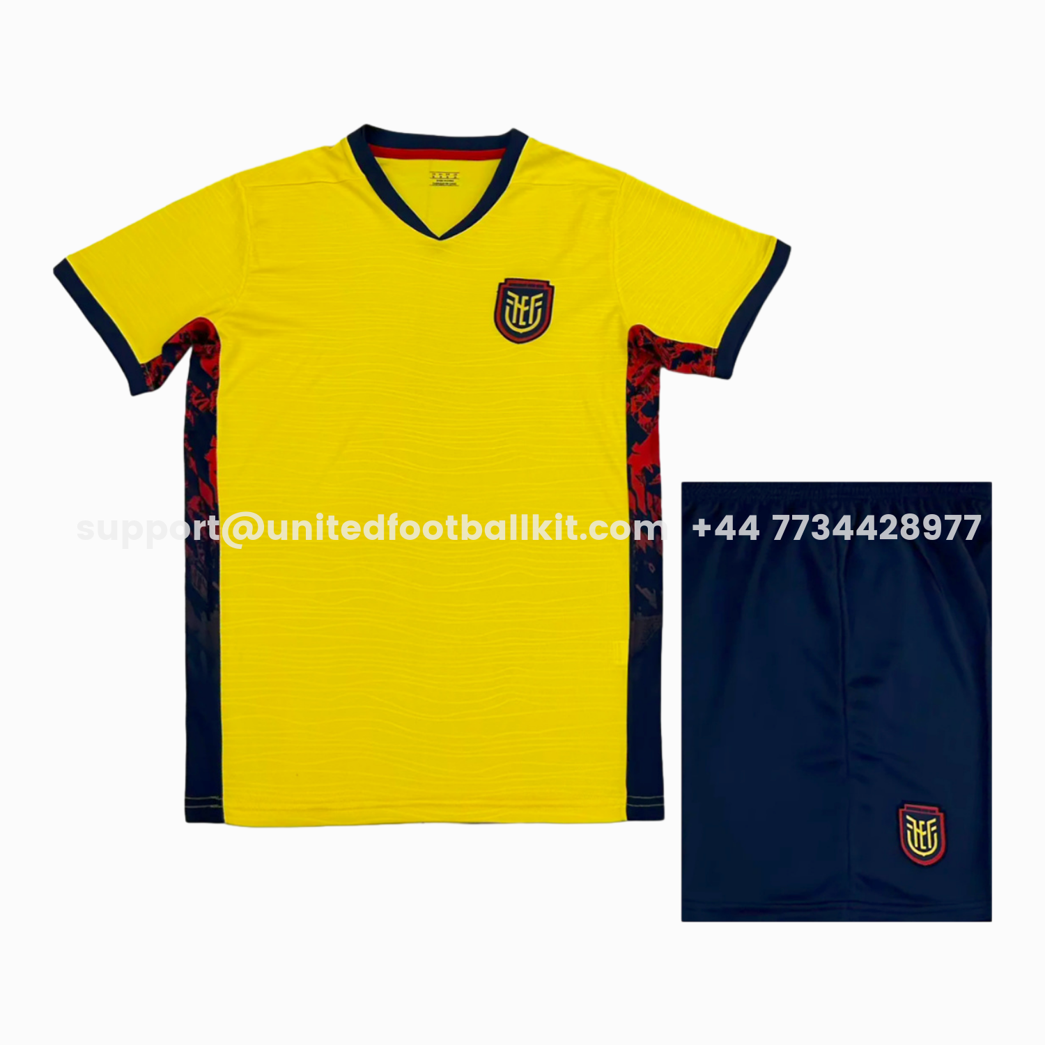 Unitedfootballkit.com | Ecuador 2026 Home Kids Kit -Customize Name, Number and Patch | Worldwide Shipping