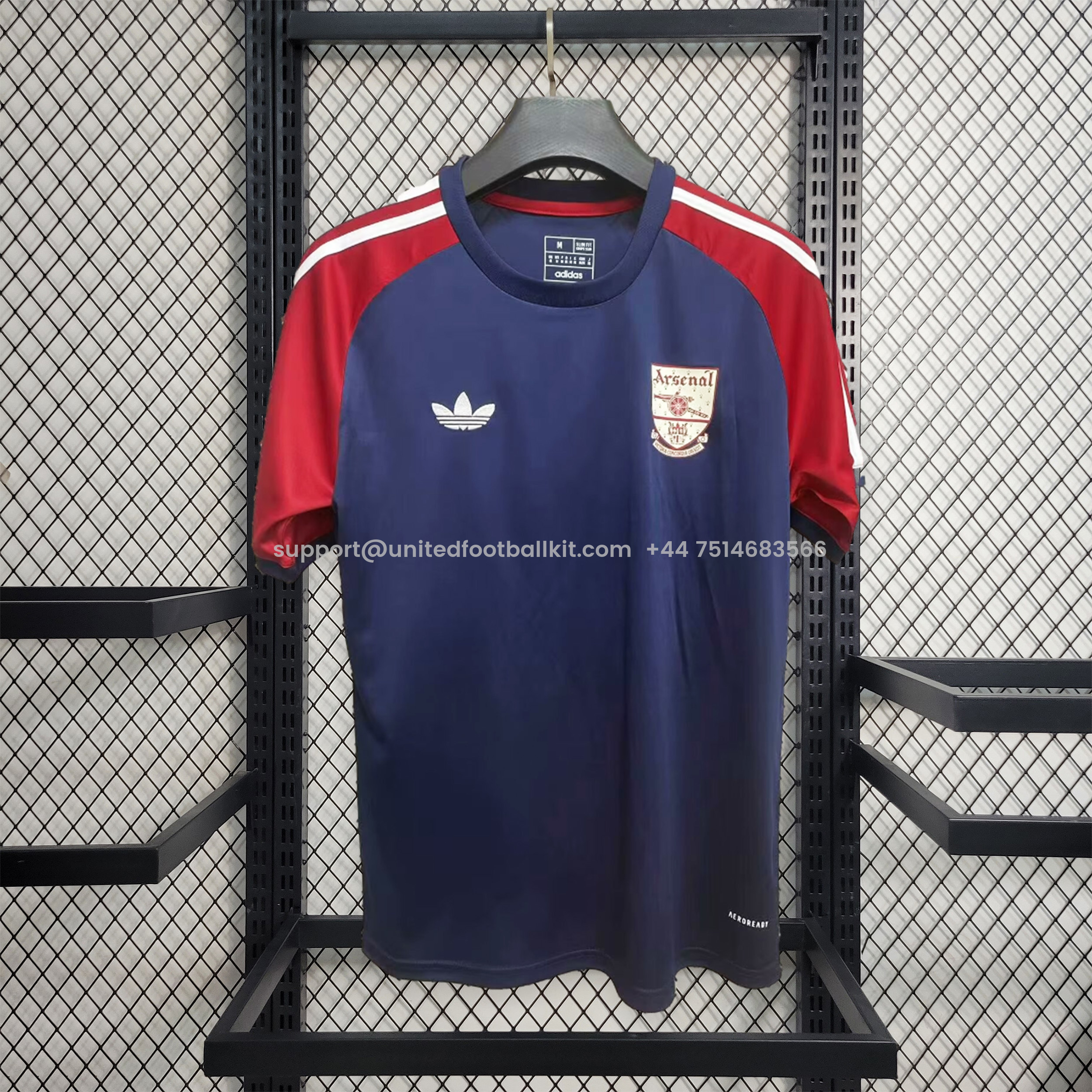 Unitedfootballkit.com | Arsenal 24-25 Vintage Originals Tee - Deep Blue -Customize Name, Number and Patch | Worldwide Shipping