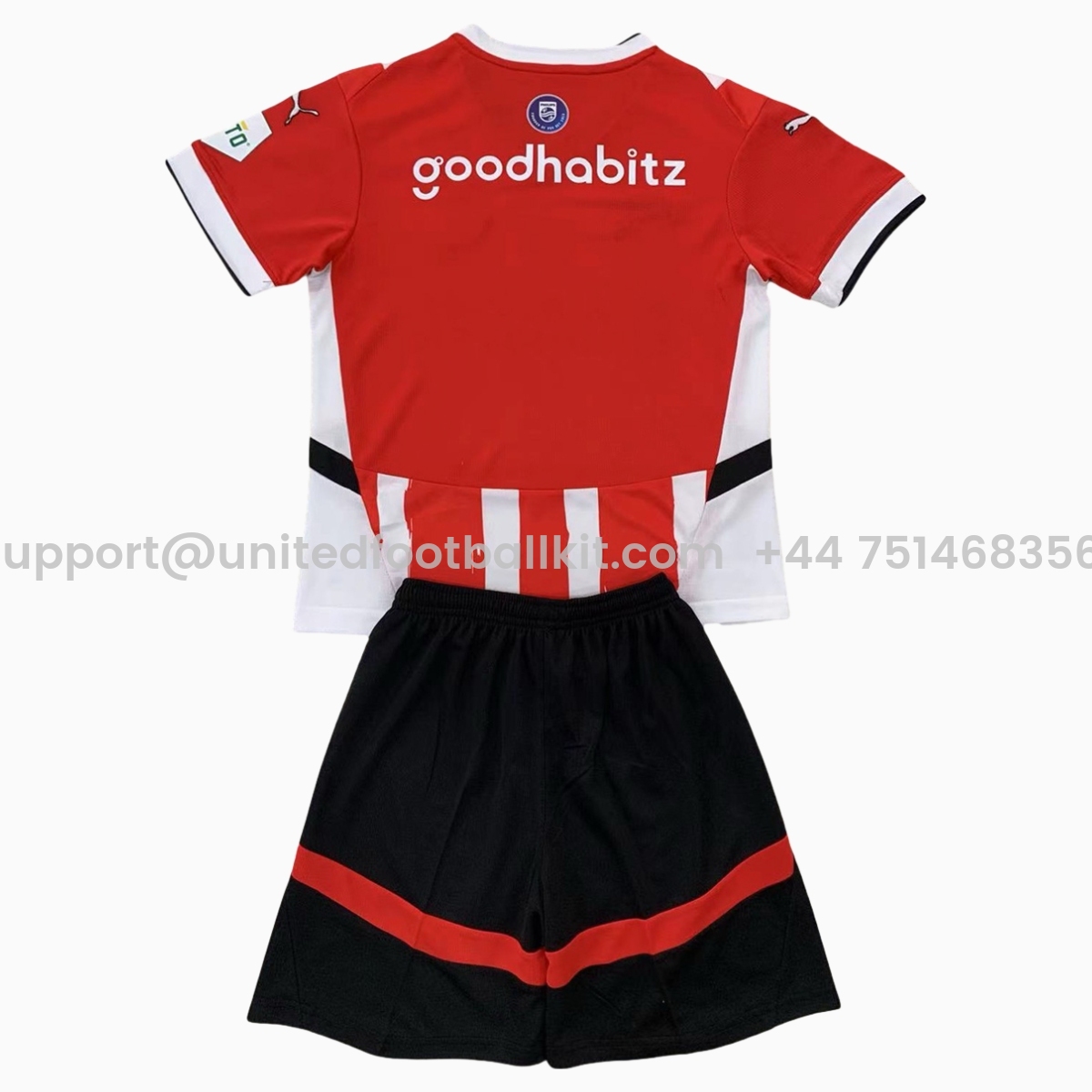 Unitedfootballkit.com | PSV Eindhoven 24-25 Home Kids Kit -Customize Name, Number and Patch | Worldwide Shipping