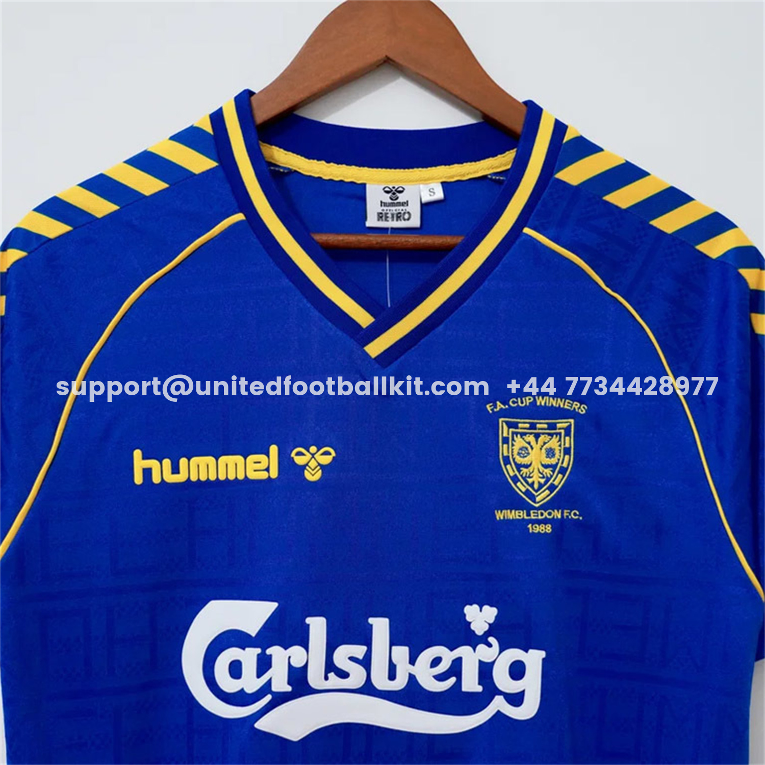 Unitedfootballkit.com | Retro Wimbledon 1988-89 Home Blue Jersey -Customize Name, Number and Patch | Worldwide Shipping