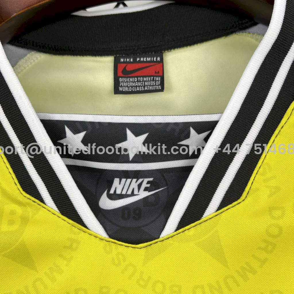 Unitedfootballkit.com | Retro Dortmund 1994-95 Home Jersey -Customize Name, Number and Patch | Worldwide Shipping