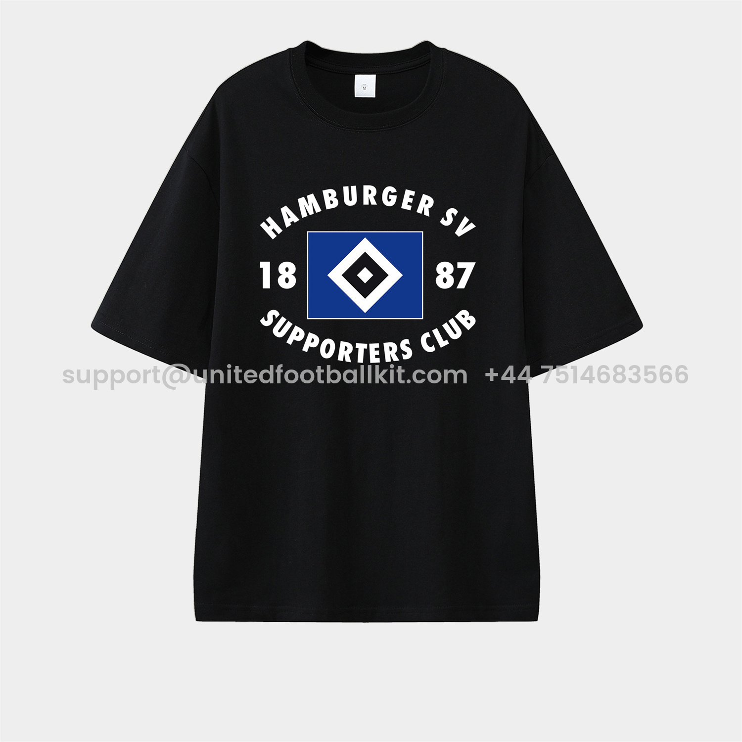 Unitedfootballkit.com | Hamburger SV 1887 Supporters Club Unisex Pure Cotton T-shirt -Customize Name, Number and Patch | Worldwide Shipping