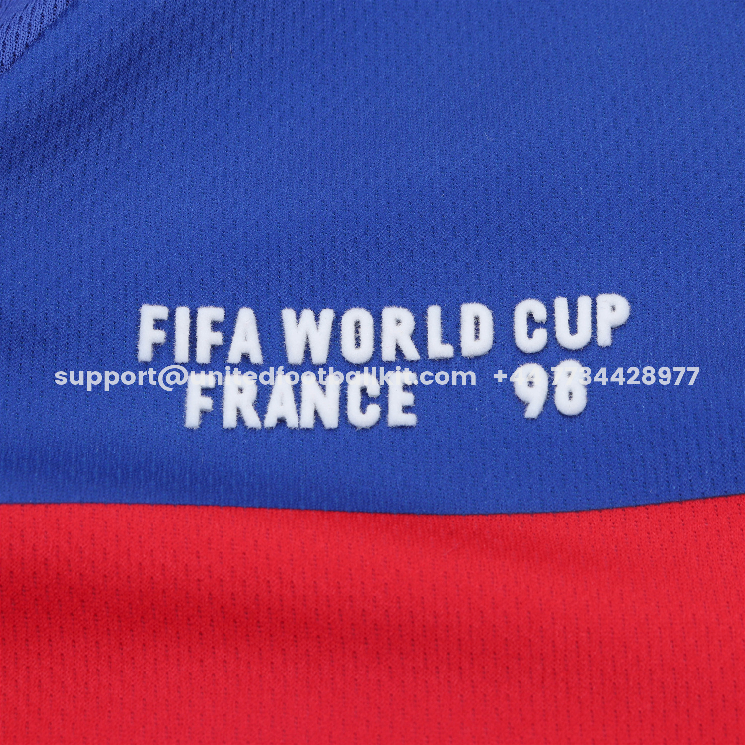 Unitedfootballkit.com | Retro France 1998 Home Long Sleeves Kids Kit -Customize Name, Number and Patch | Worldwide Shipping
