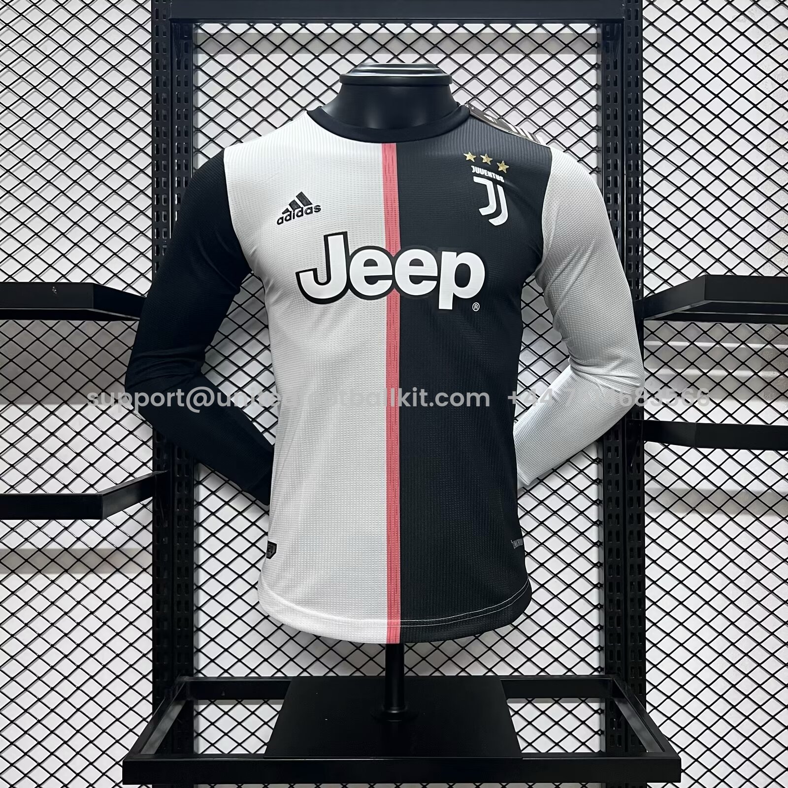 Unitedfootballkit.com | Retro Juventus 2019-20 Home Stadium Long Sleeve Jersey - Player Version -Customize Name, Number and Patch | Worldwide Shipping