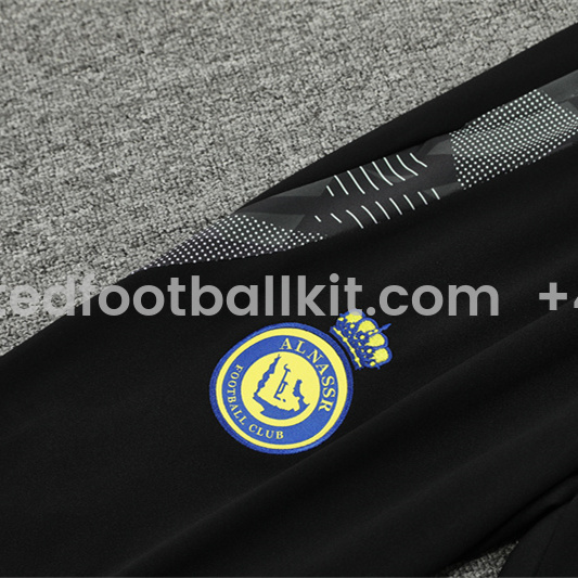 Unitedfootballkit.com | Al Nassr Riyadh Victory 24-25 Long Sleeve Training Set - Black -Customize Name, Number and Patch | Worldwide Shipping