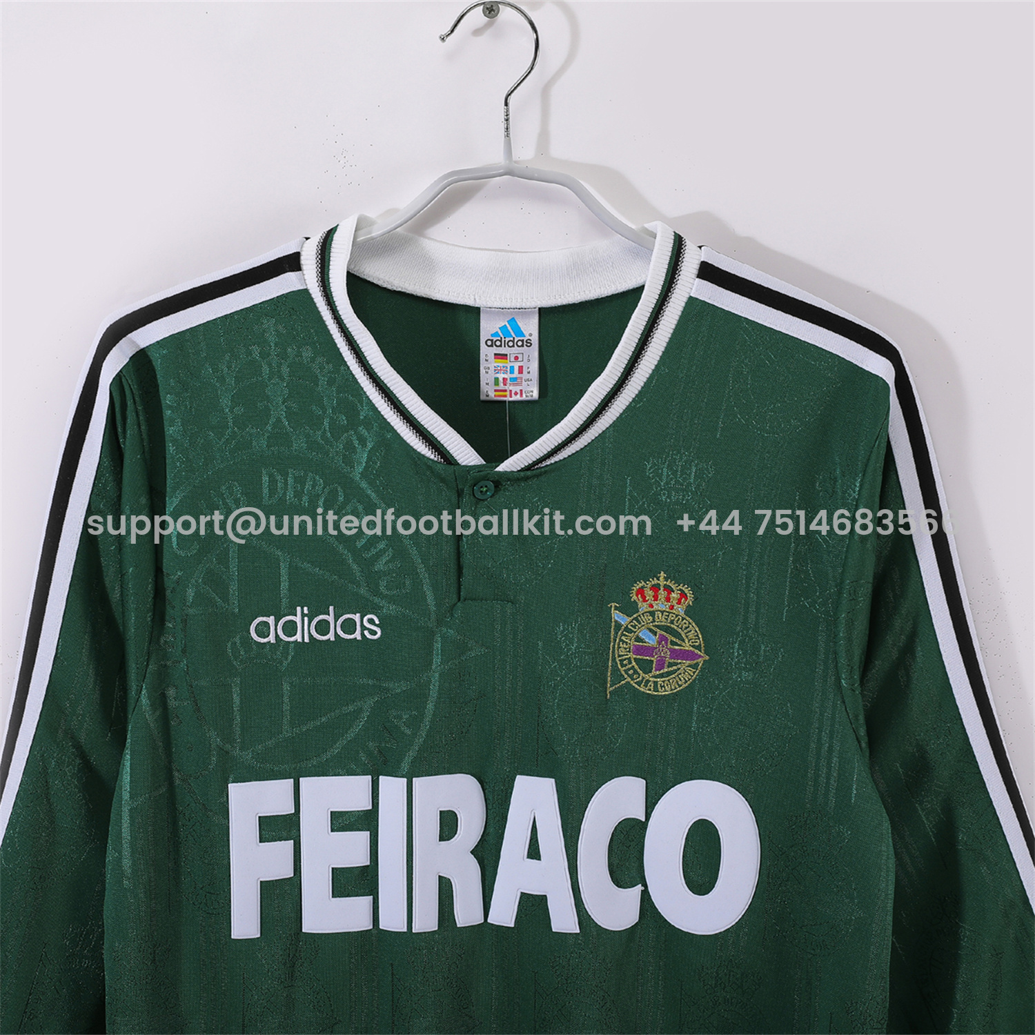 Unitedfootballkit.com | Retro Deportivo de La Coruña 1999-00 Away Long Sleeves Jersey -Customize Name, Number and Patch | Worldwide Shipping
