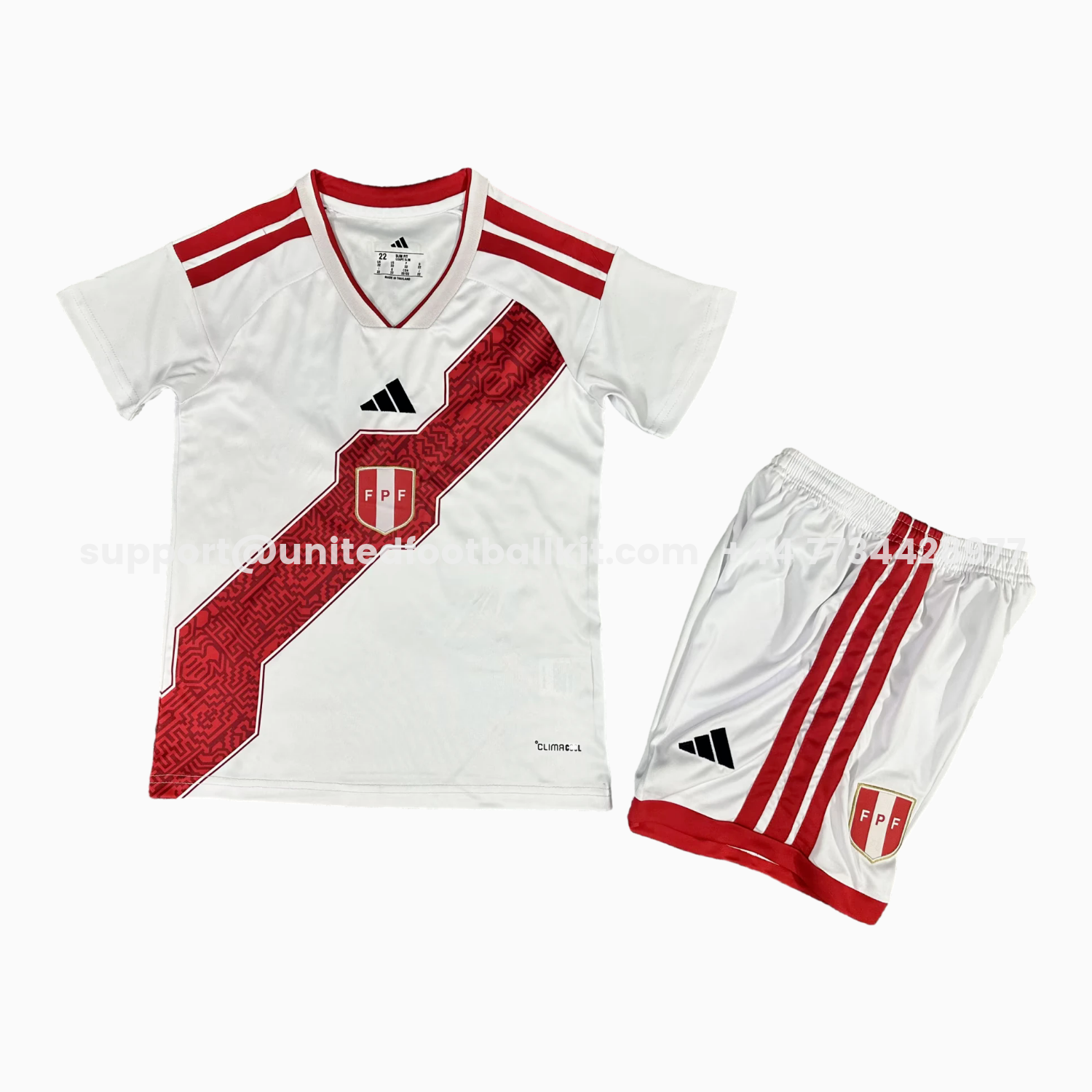 Unitedfootballkit.com | Peru 2026 Home Kids Kit -Customize Name, Number and Patch | Worldwide Shipping