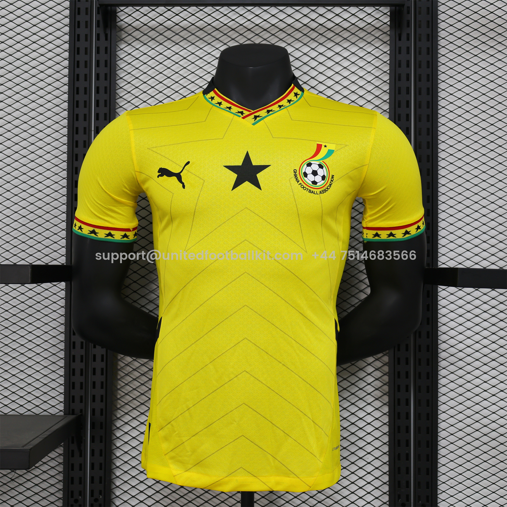 Unitedfootballkit.com | Ghana 2024-25 Away Jersey - Player Version -Customize Name, Number and Patch | Worldwide Shipping