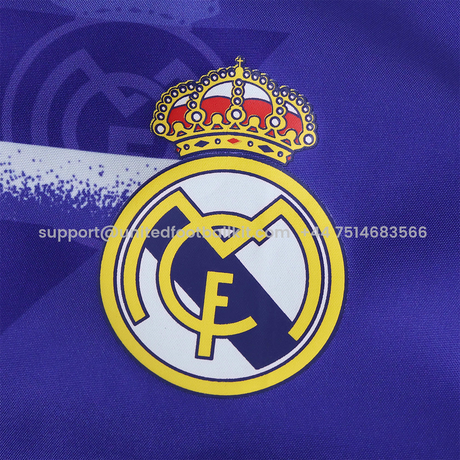 Unitedfootballkit.com | Retro Real Madrid 1995-96 Home & Away Double Sided Reversible Windbreaker - White & Purple -Customize Name, Number and Patch | Worldwide Shipping