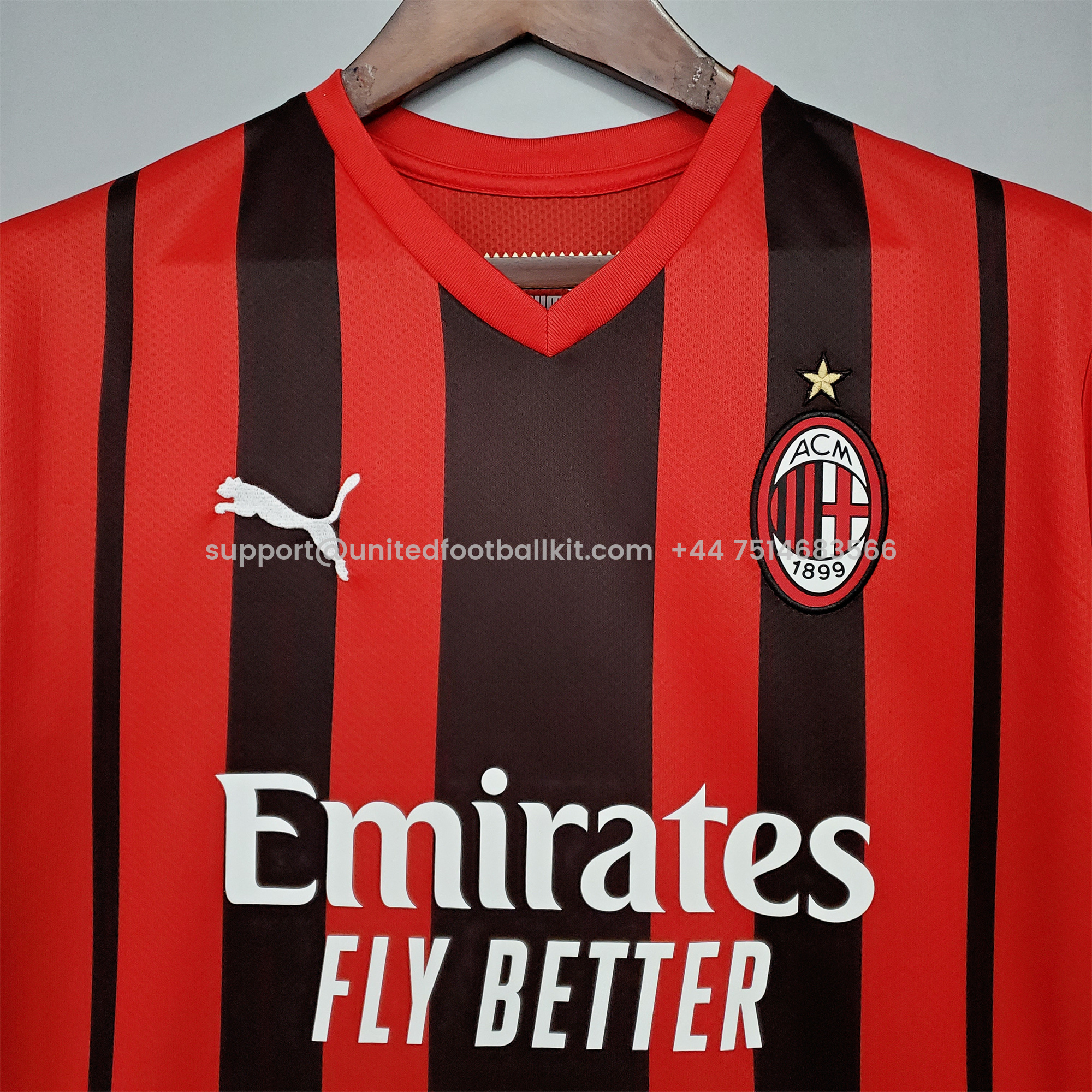 Unitedfootballkit.com | Retro AC Milan 2021-22 Home Stadium Jersey -Customize Name, Number and Patch | Worldwide Shipping