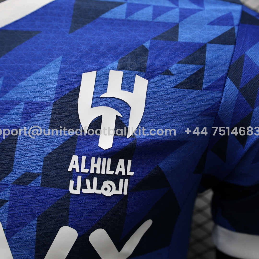Unitedfootballkit.com | Al Hilal Riyadh Crescent 24-25 Home Stadium Jersey - Player Version -Customize Name, Number and Patch | Worldwide Shipping