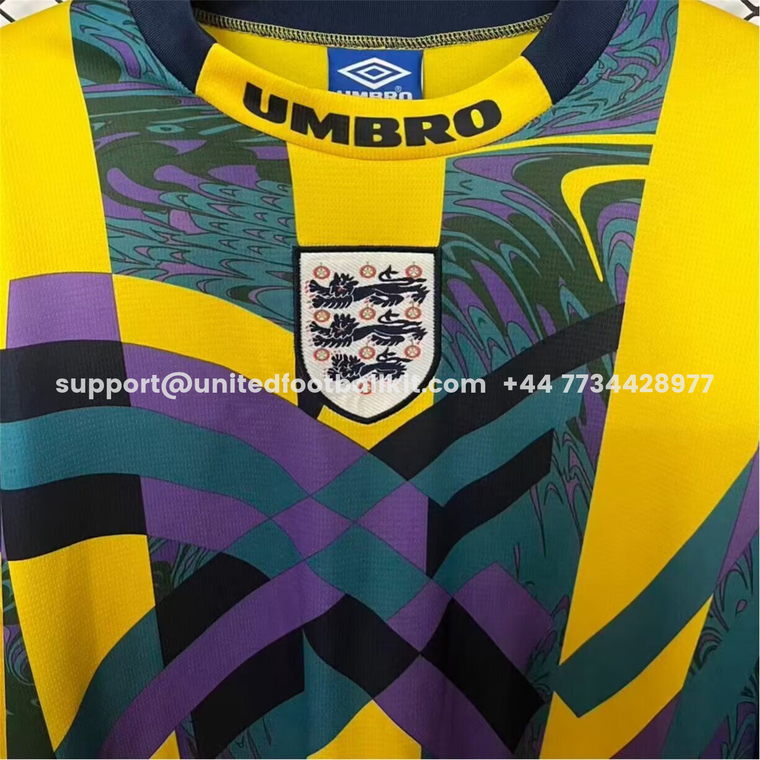 Unitedfootballkit.com | Retro England 1995 Yellow Goalkeeper Long Sleeve Jersey -Customize Name, Number and Patch | Worldwide Shipping