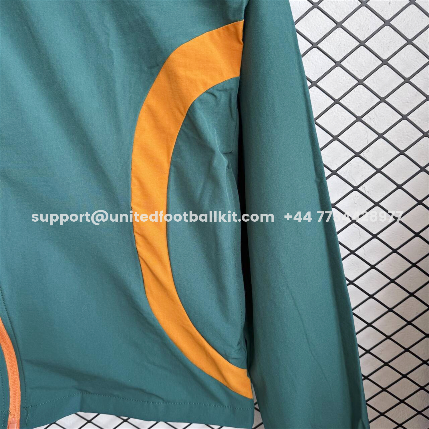 Unitedfootballkit.com | Ivory Coast 2026 Windbreaker Training Set - Green With Orange Top and Pants -Customize Name, Number and Patch | Worldwide Shipping