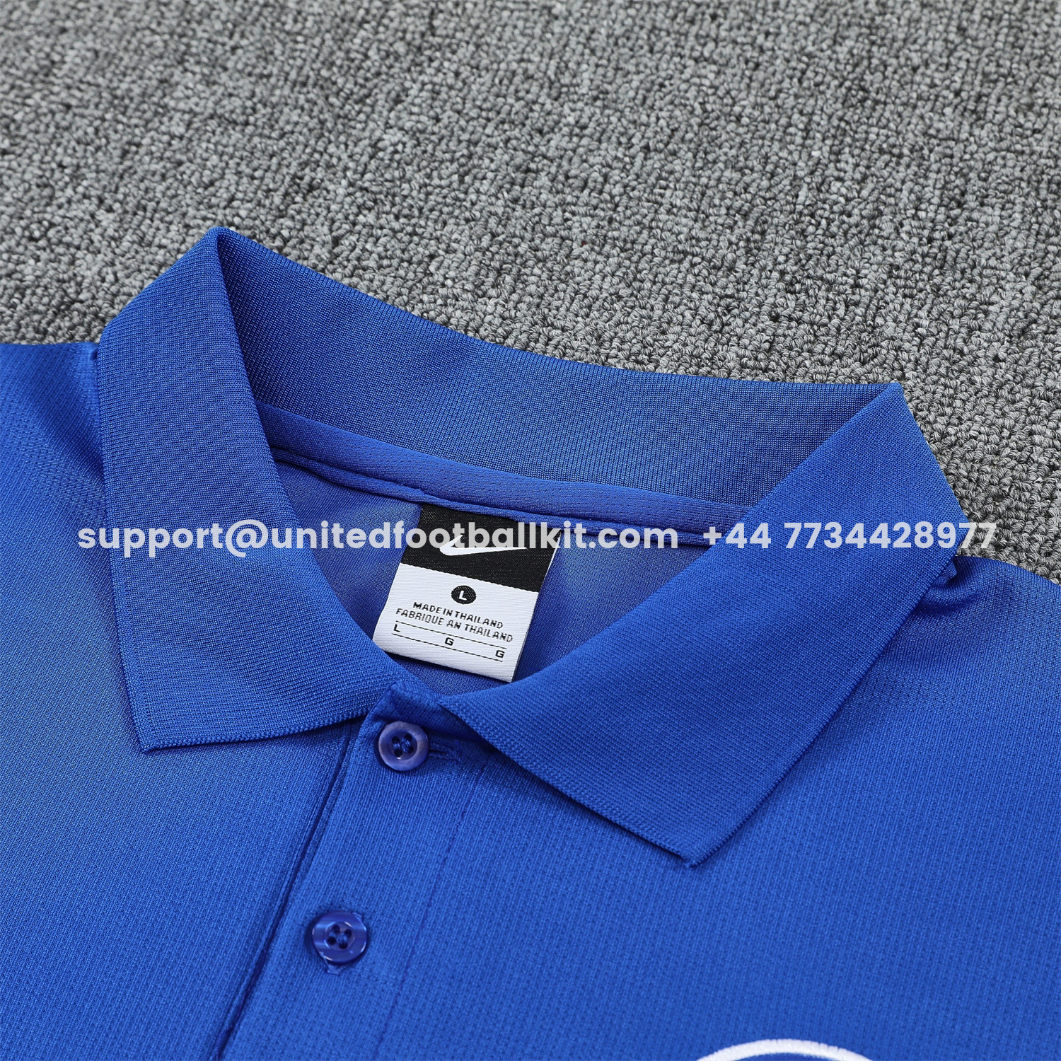 Unitedfootballkit.com | C.H.E.L.S.E.A 25-26 POLO Short-Sleeve Training Set - Blue Top and Black Pants -Customize Name, Number and Patch | Worldwide Shipping
