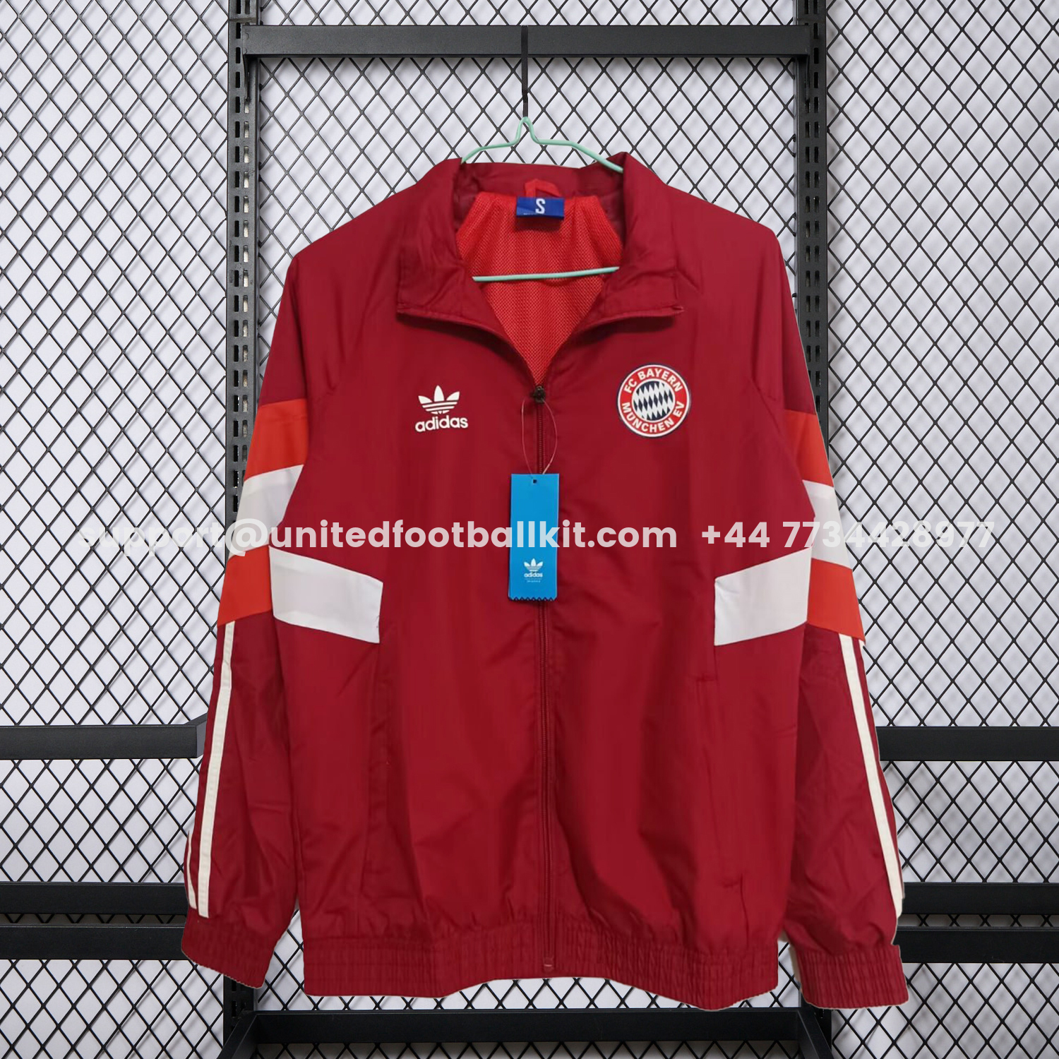 Unitedfootballkit.com | Bayern Munich 25-26 Terrace Icon Windbreaker Jacket - Red -Customize Name, Number and Patch | Worldwide Shipping