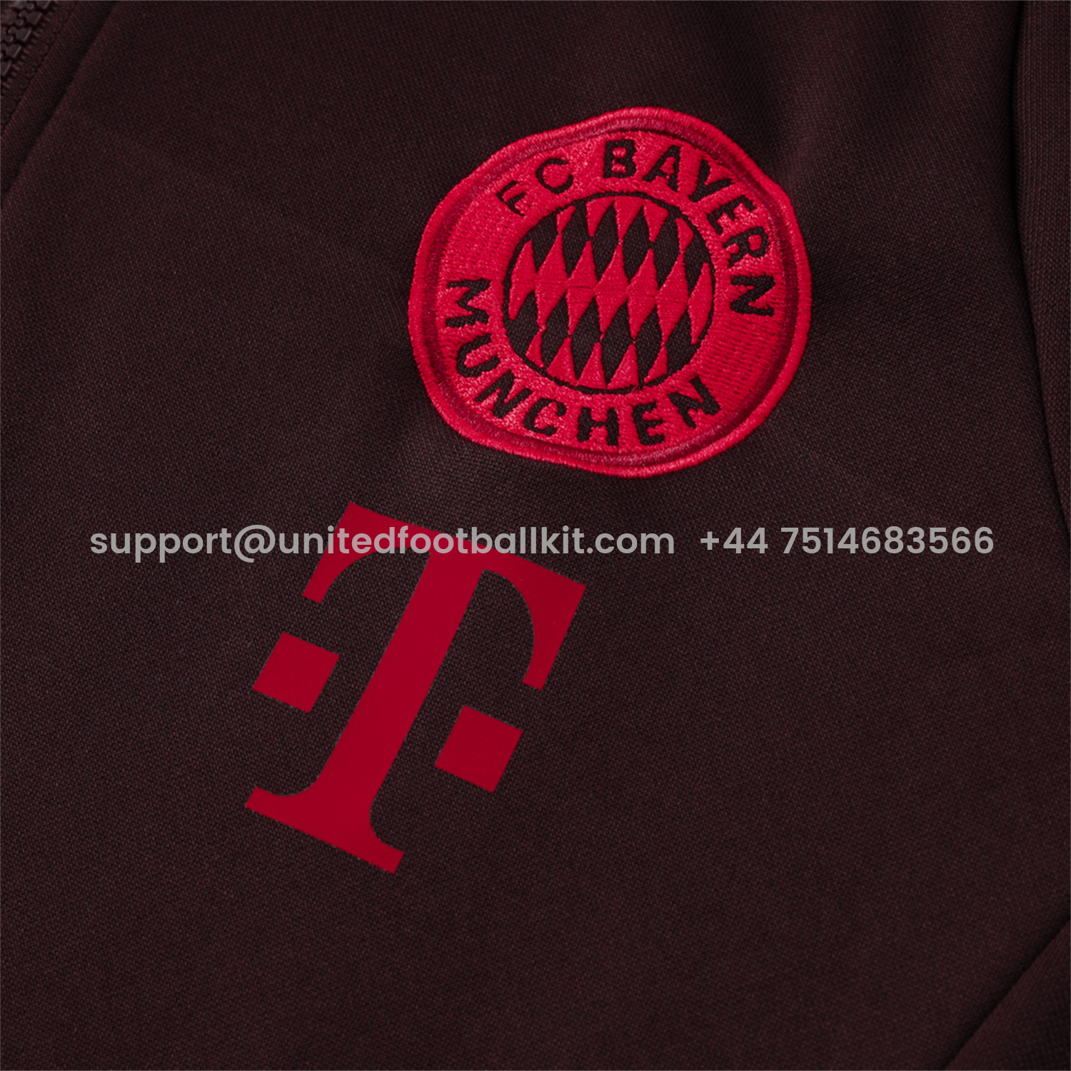Unitedfootballkit.com | Bayern Munich 24-25 Long Sleeve Training Set - Dark Red -Customize Name, Number and Patch | Worldwide Shipping